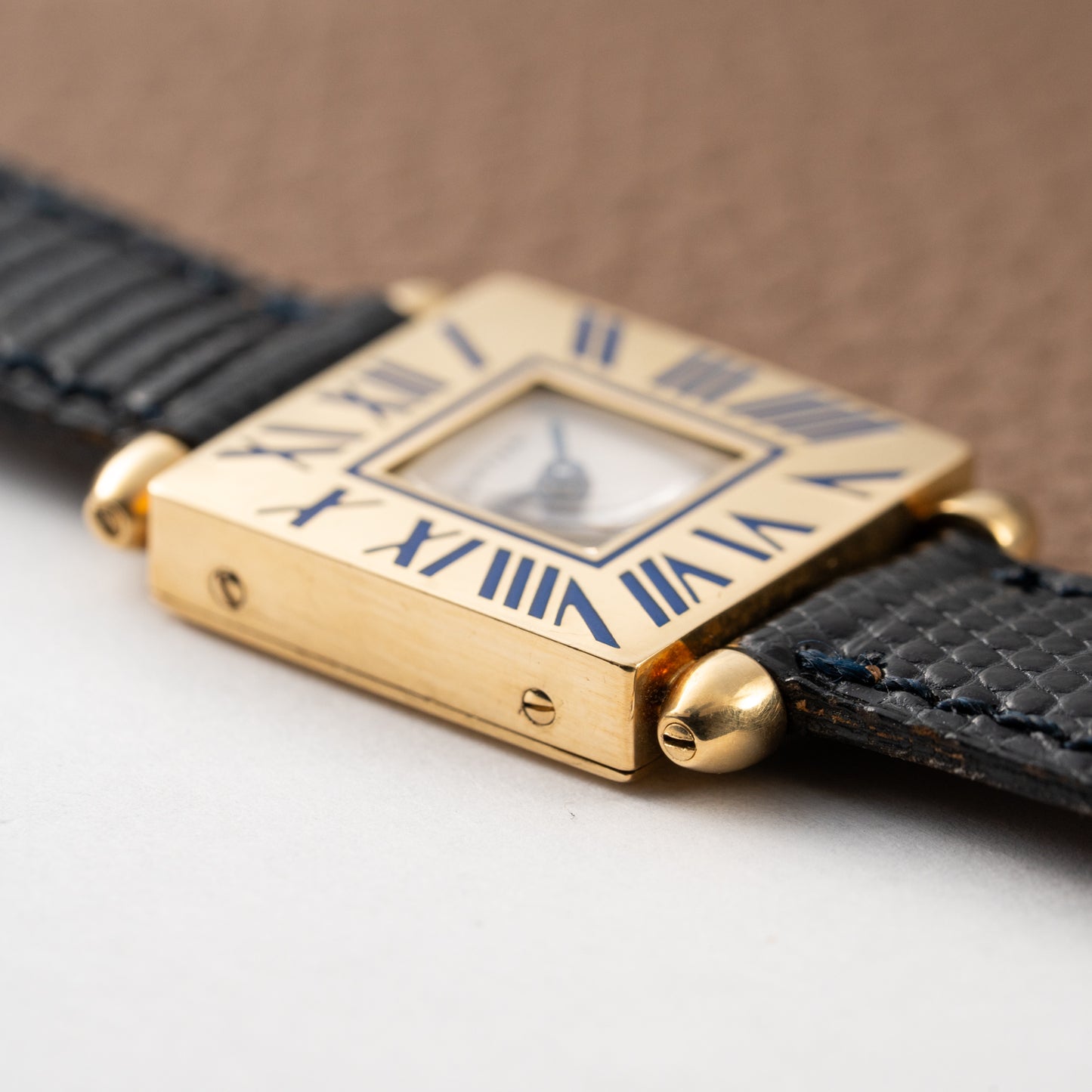 Cartier Obus Quadrant Blue Enamel Paris Dial Small Model Ref. A101