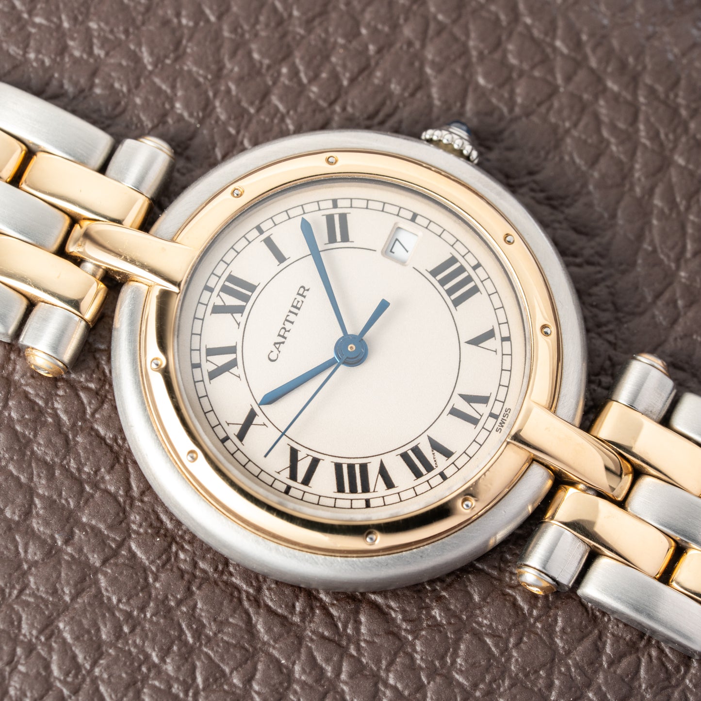 Cartier Panthère Ronde Vendôme Gold Steel Two Row Ref. 183964 from 1991 Full Set