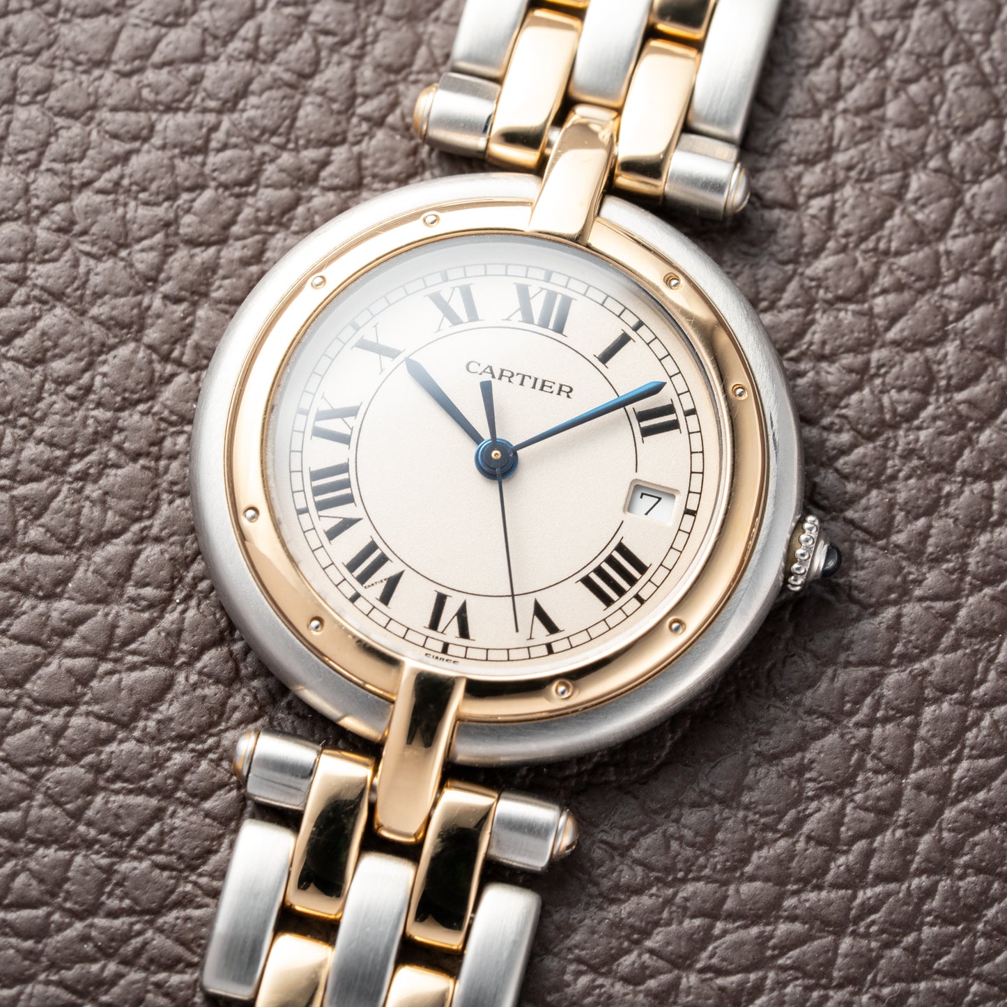 Cartier Panthère Ronde Vendôme Gold Steel Two Row Ref. 183964 from 1991 Full Set