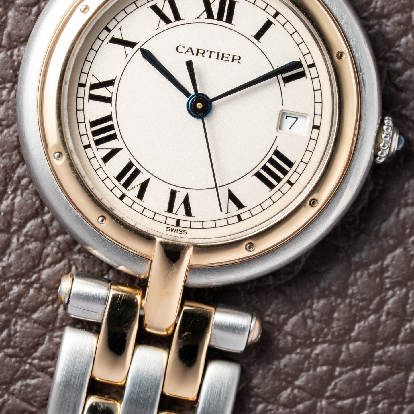Cartier Panthère Ronde Vendôme Gold Steel Two Row Ref. 183964 from 1991 Full Set