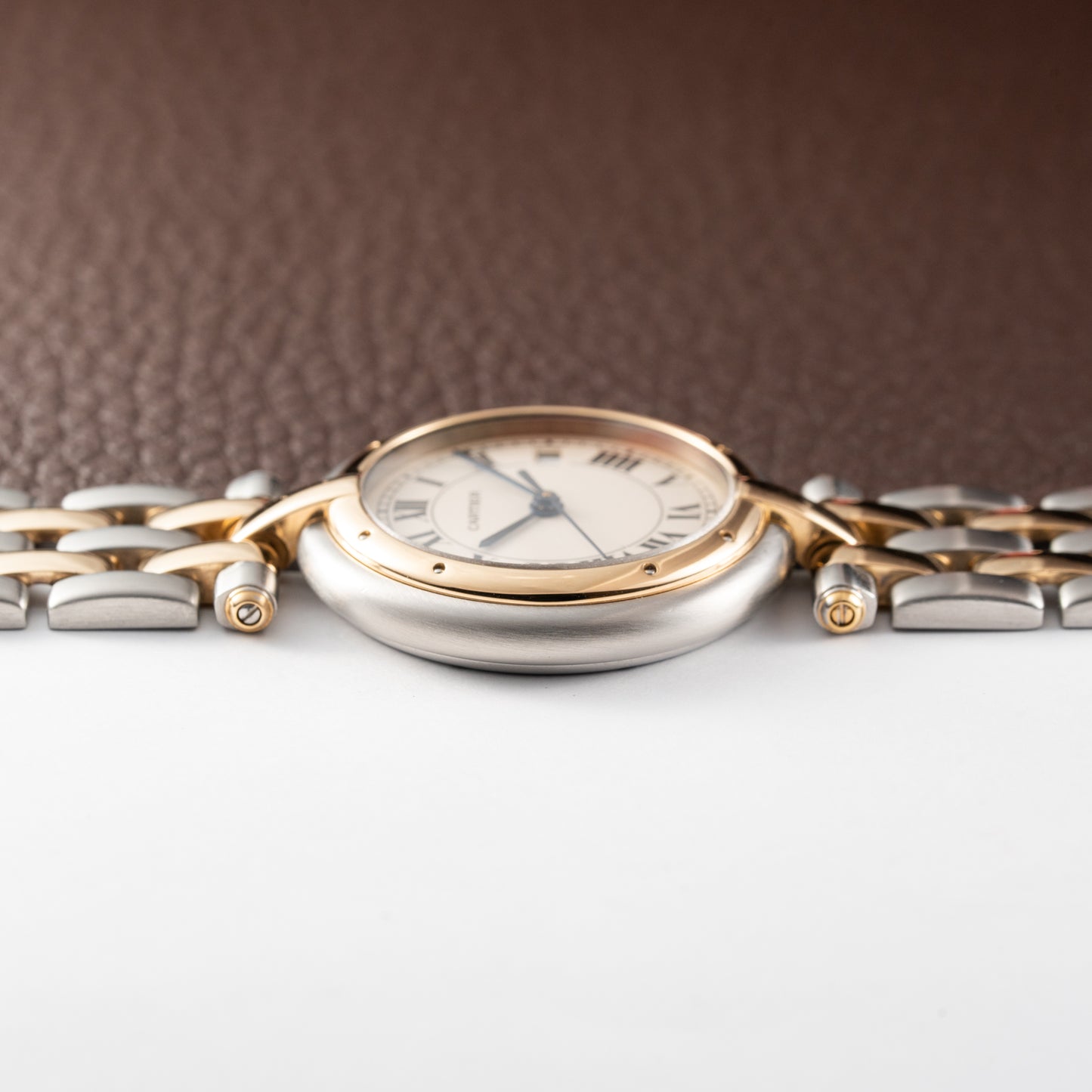 Cartier Panthère Ronde Vendôme Gold Steel Two Row Ref. 183964 from 1991 Full Set