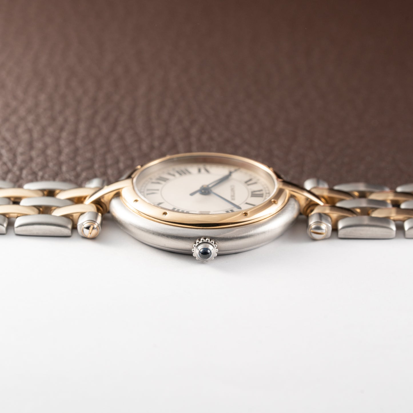 Cartier Panthère Ronde Vendôme Gold Steel Two Row Ref. 183964 from 1991 Full Set