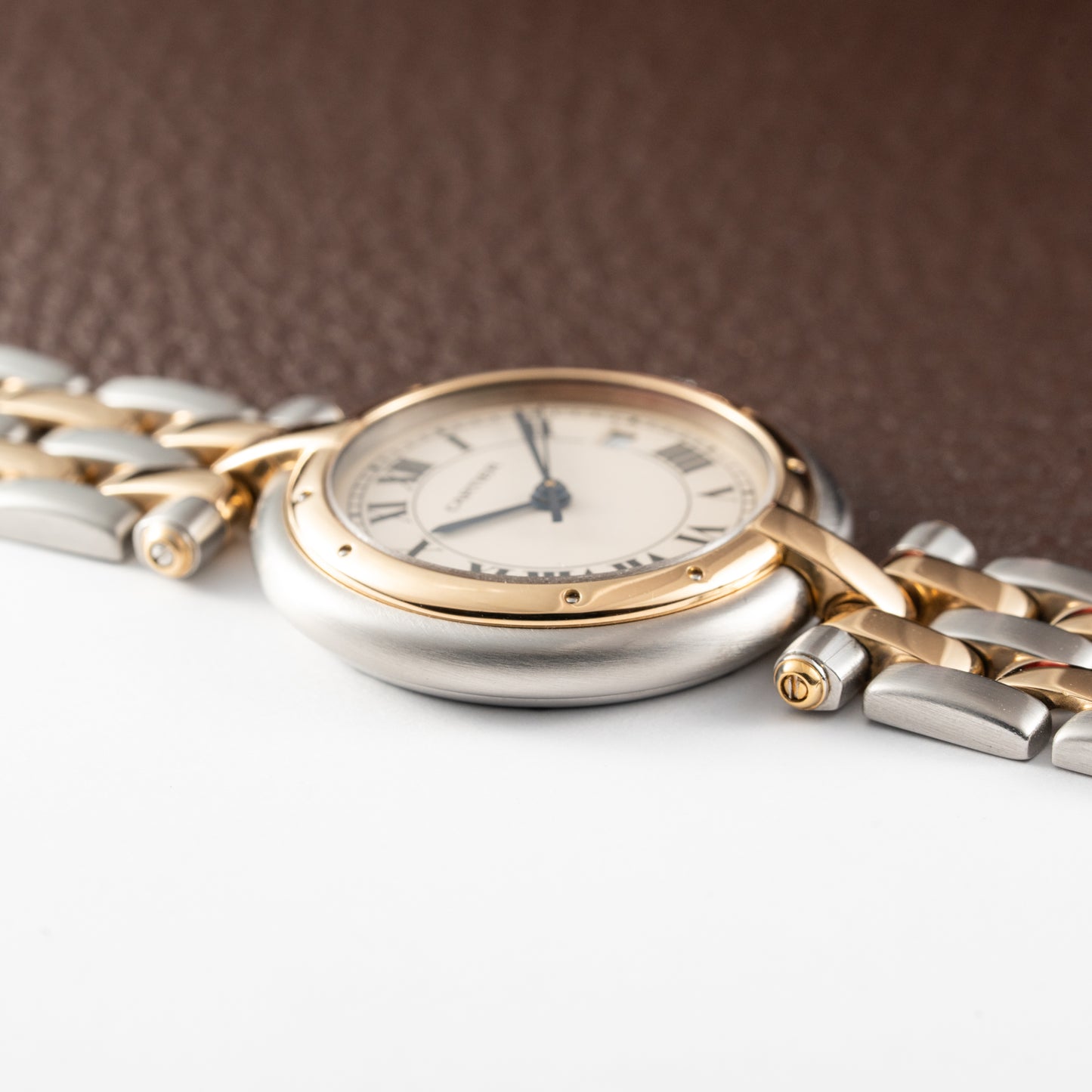Cartier Panthère Ronde Vendôme Gold Steel Two Row Ref. 183964 from 1991 Full Set