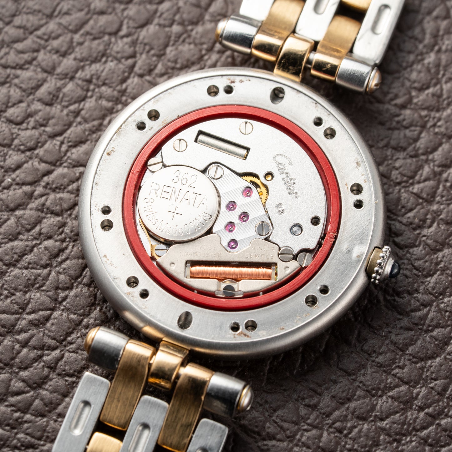 Cartier Panthère Ronde Vendôme Gold Steel Two Row Ref. 183964 from 1991 Full Set