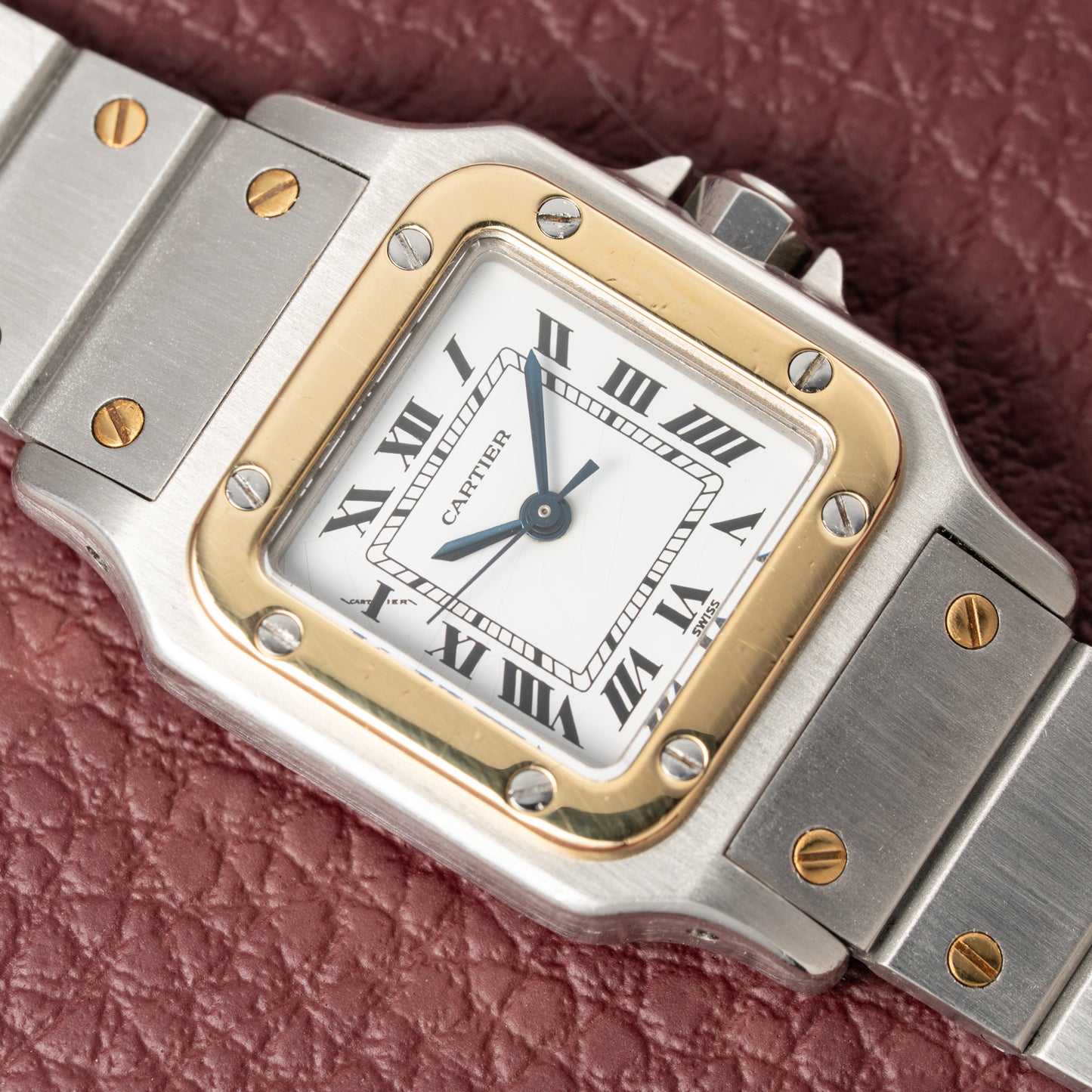 Cartier Santos Automatic Gold Steel PM 1990s Ref. 0902