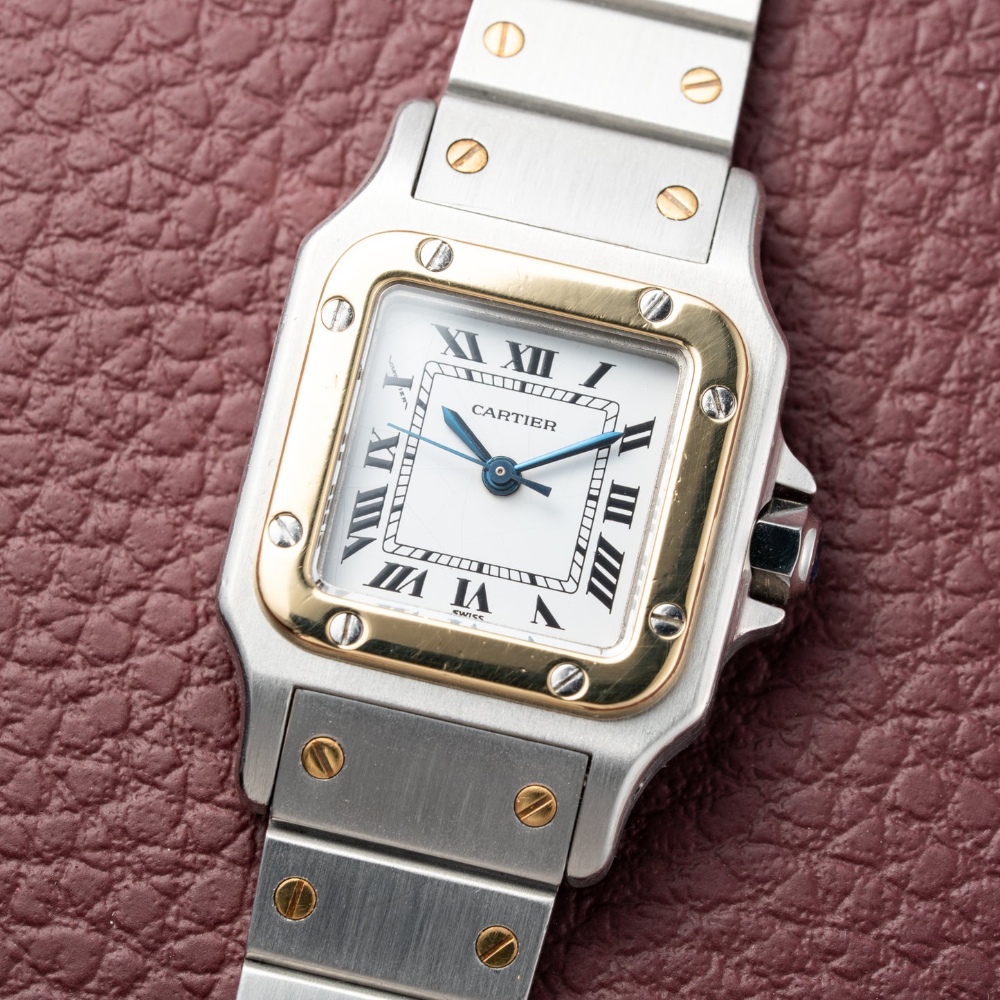 Cartier Santos Automatic Gold Steel PM 1990s Ref. 0902