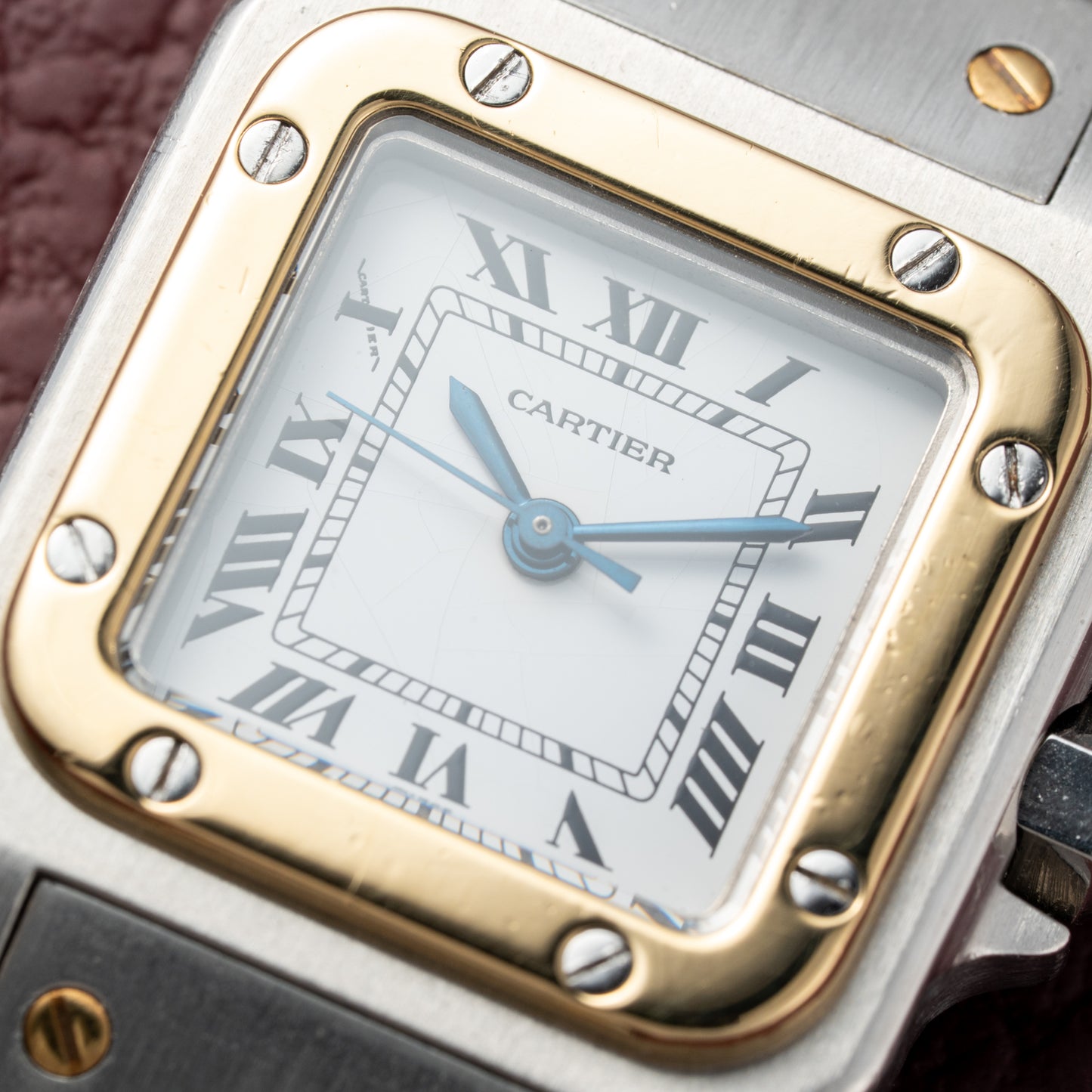Cartier Santos Automatic Gold Steel PM 1990s Ref. 0902