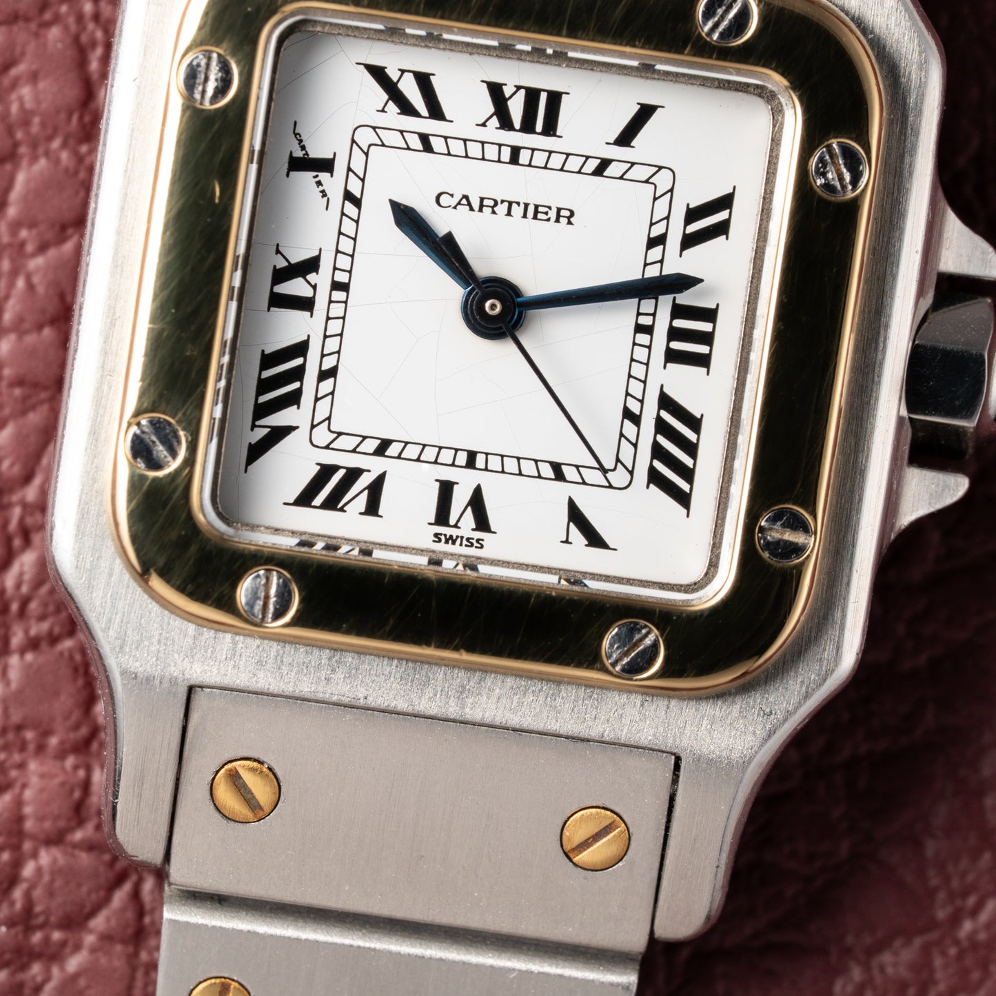Cartier Santos Automatic Gold Steel PM 1990s Ref. 0902