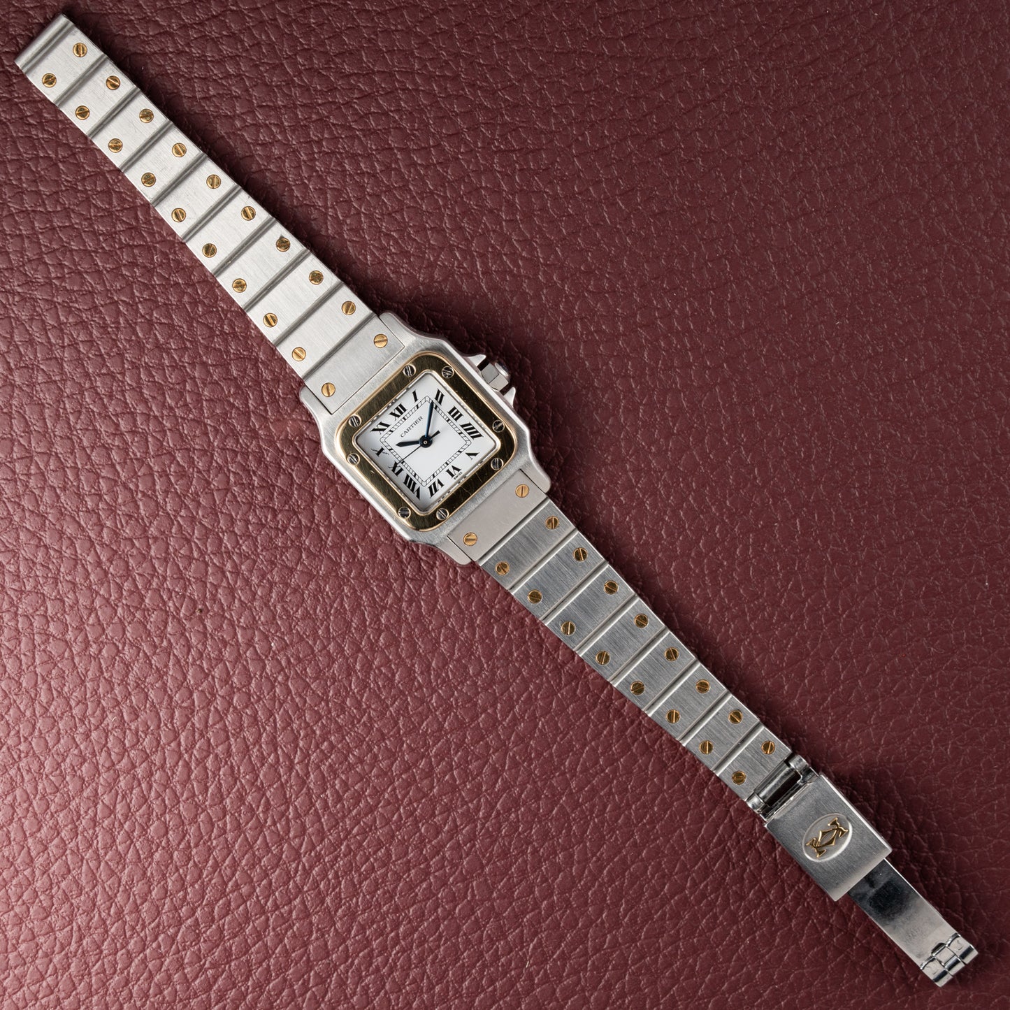 Cartier Santos Automatic Gold Steel PM 1990s Ref. 0902