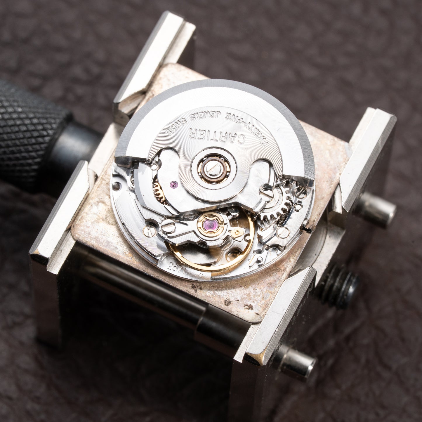 Cartier Santos Carrée Automatic Gold/Steel GM LM Ref. 2961 from 1980s