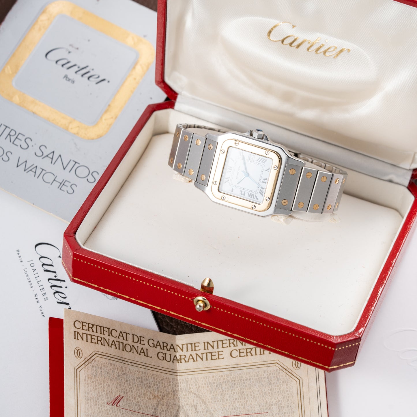 Cartier Santos Carrée Automatic Full Set from 1987 Ref. 2961