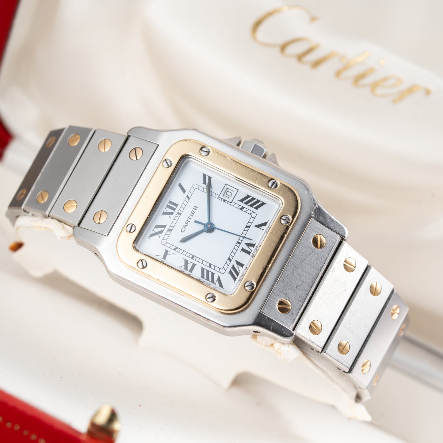 Cartier Santos Carrée Automatic Full Set from 1987 Ref. 2961