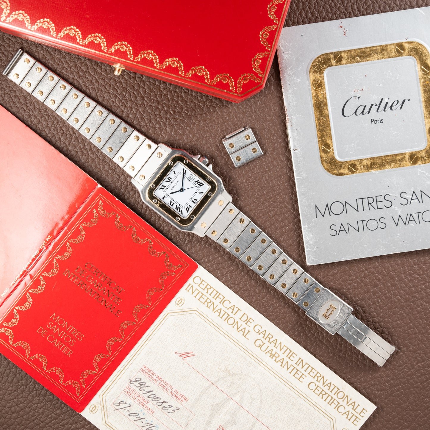 Cartier Santos Carrée Automatic Full Set from 1987 Ref. 2961