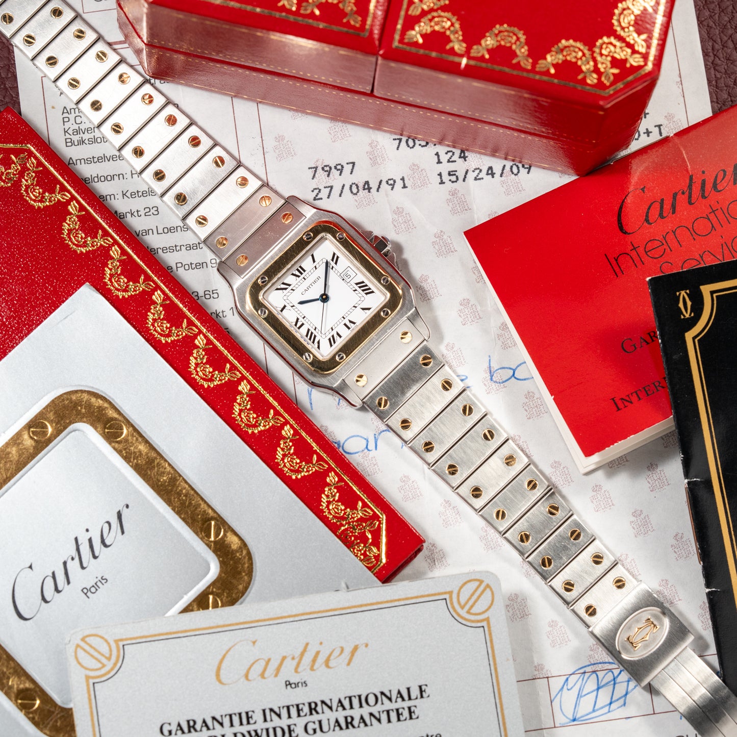 Cartier Santos Carrée Automatic Ref. 2961 Full Set from 1981