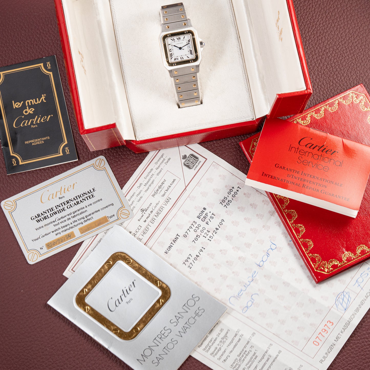 Cartier Santos Carrée Automatic Ref. 2961 Full Set from 1981