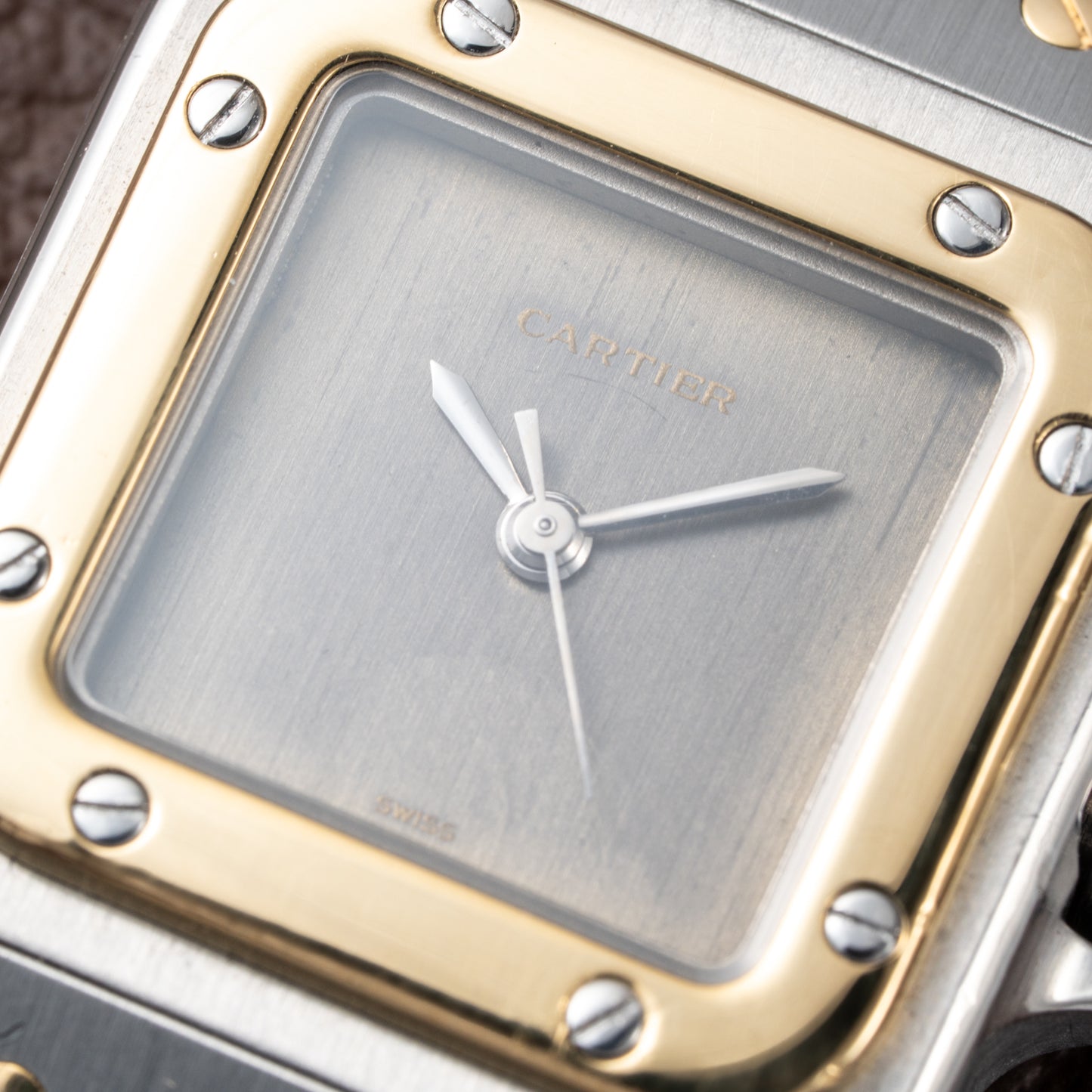 Cartier Santos Carrée Lady PM Grey Ghost Dial Ref 0902 from 1990s