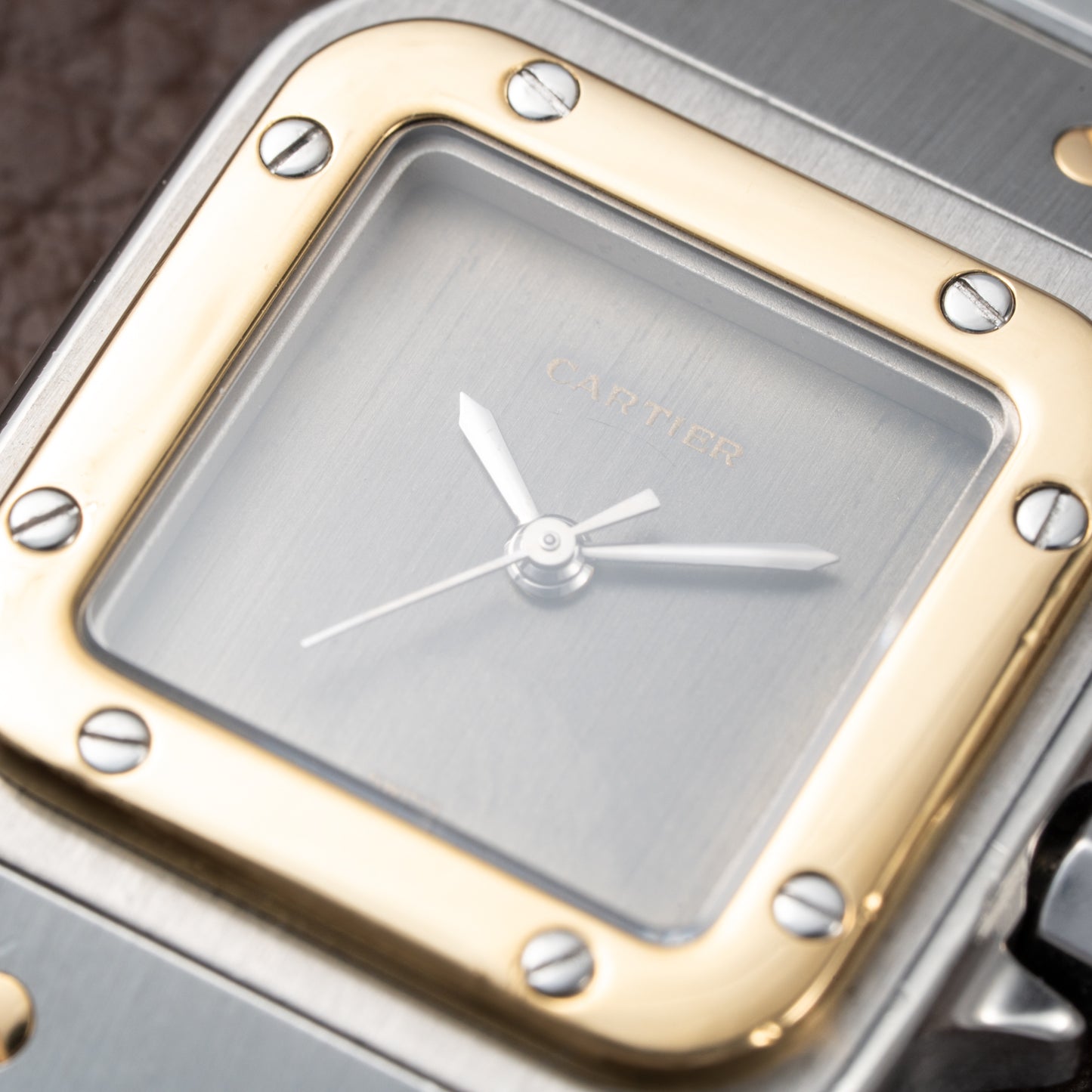 Cartier Santos Carrée Lady PM Grey Ghost Dial Ref 0902 from 1990s
