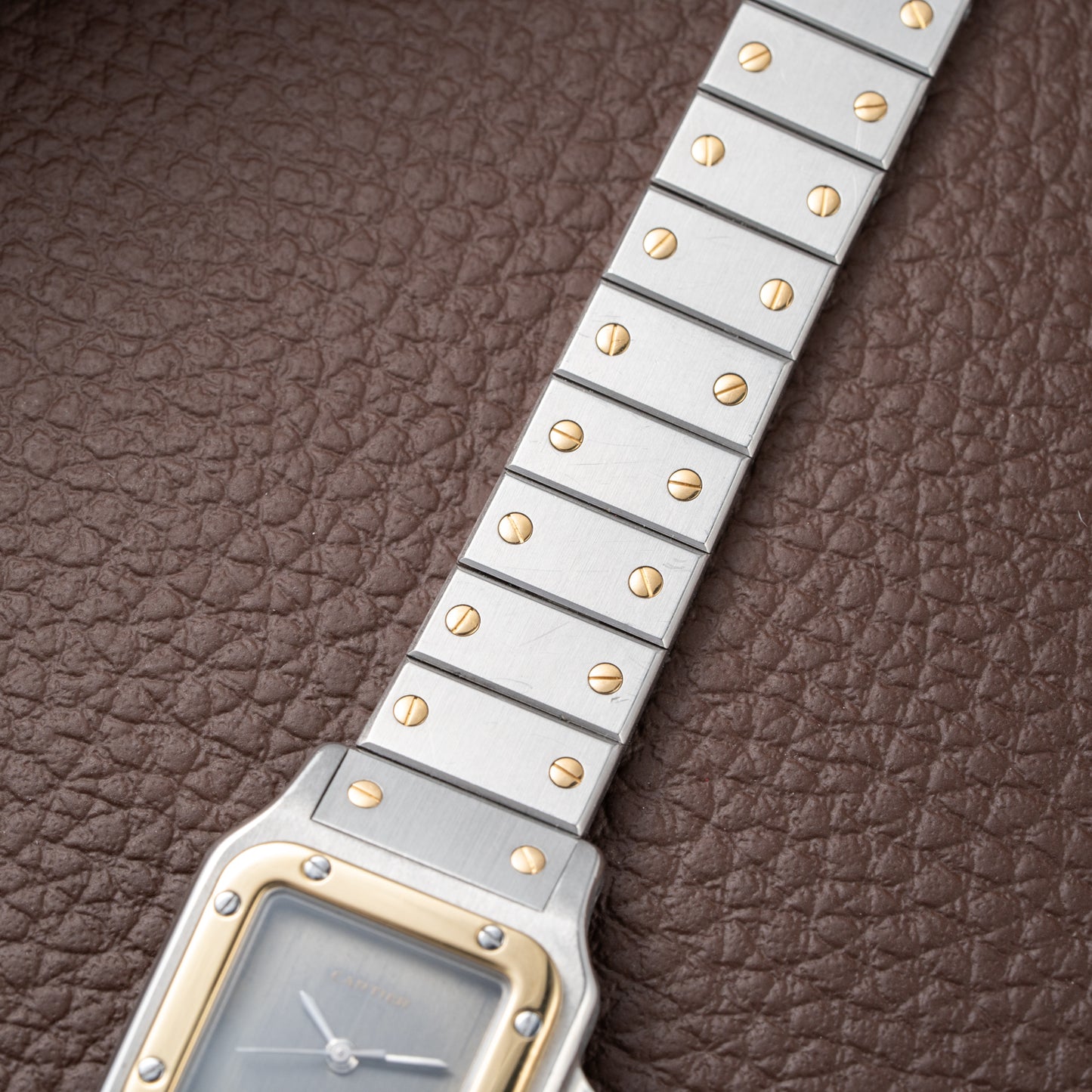 Cartier Santos Carrée Lady PM Grey Ghost Dial Ref 0902 from 1990s