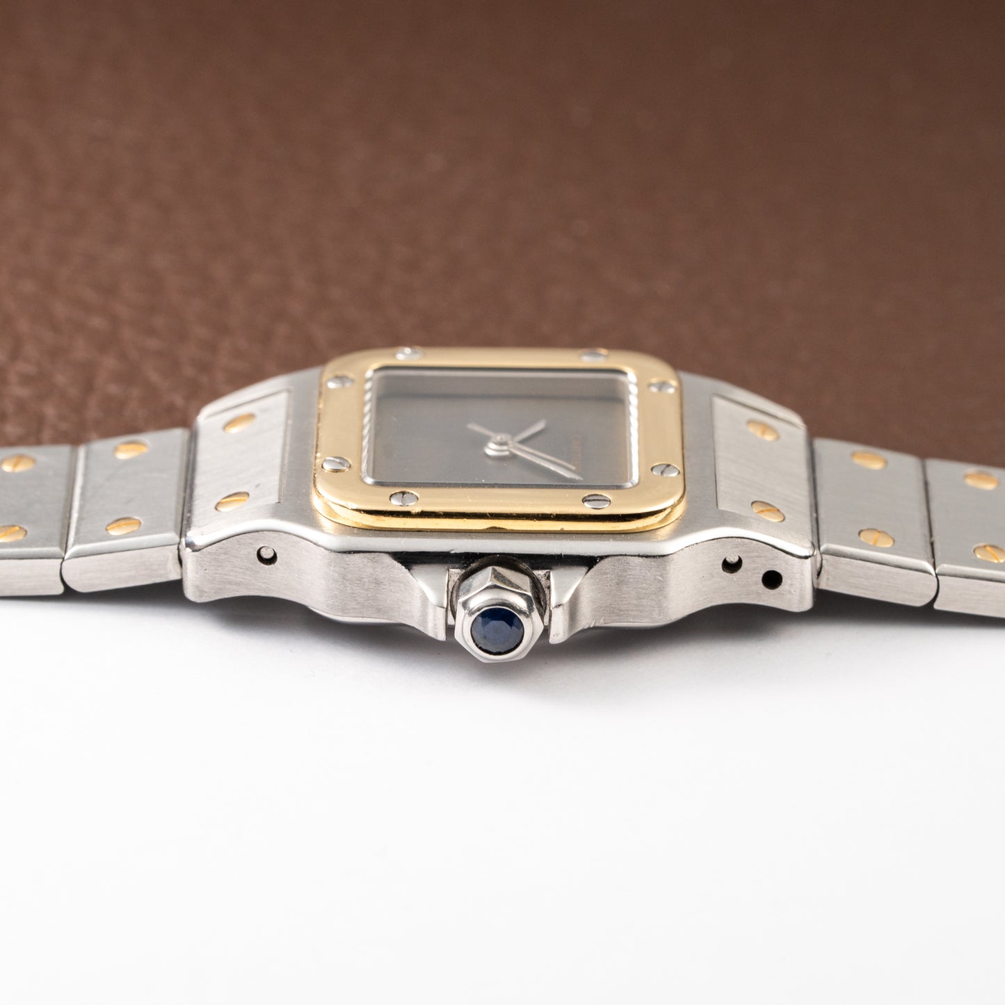 Cartier Santos Carrée Lady PM Grey Ghost Dial Ref 0902 from 1990s