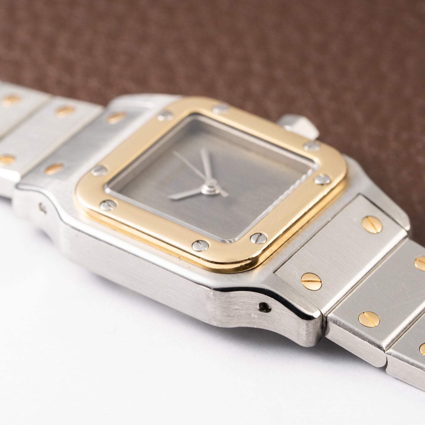Cartier Santos Carrée Lady PM Grey Ghost Dial Ref 0902 from 1990s