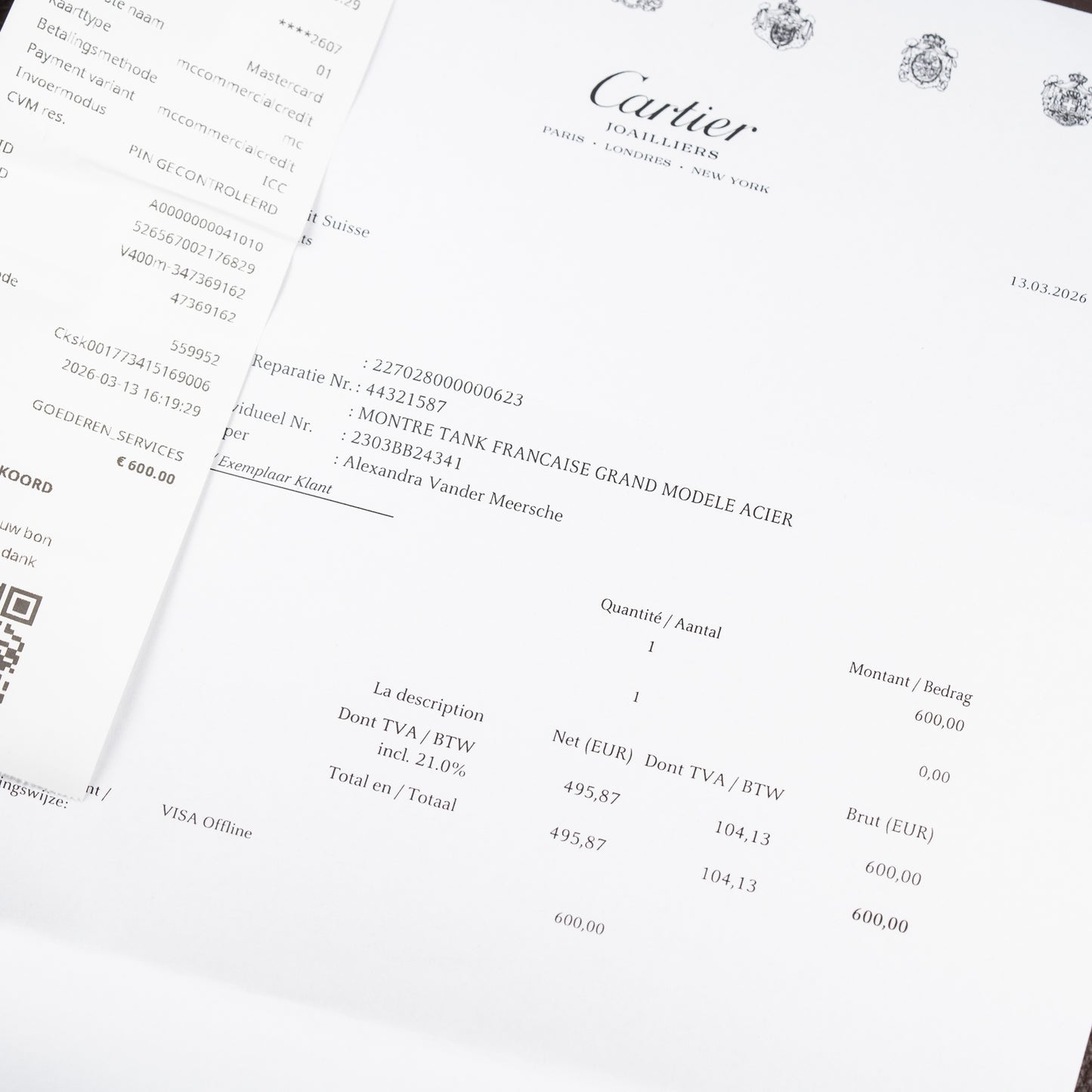 Cartier Tank Française Chronograph Full Cartier Service 2026 GM Ref. 2303 from 2000s