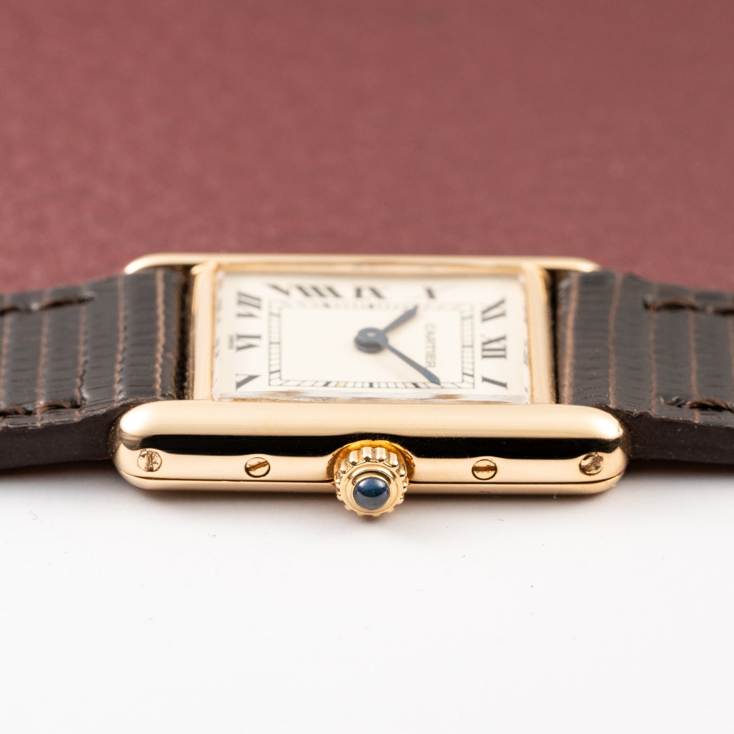 Cartier Tank Louis Lady Quartz PM White Roman Dial 18K Yellow Gold Ref 66001 from 1980s