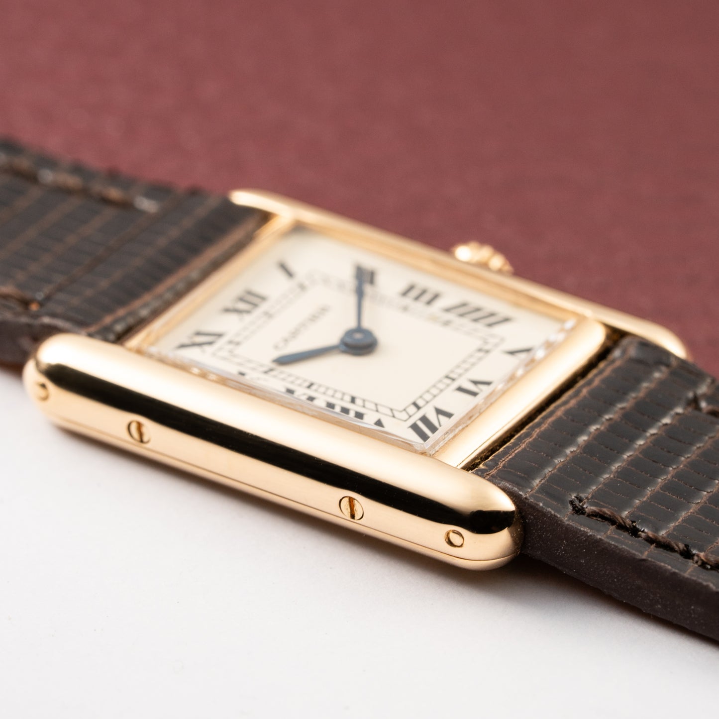 Cartier Tank Louis Lady Quartz PM White Roman Dial 18K Yellow Gold Ref 66001 from 1980s
