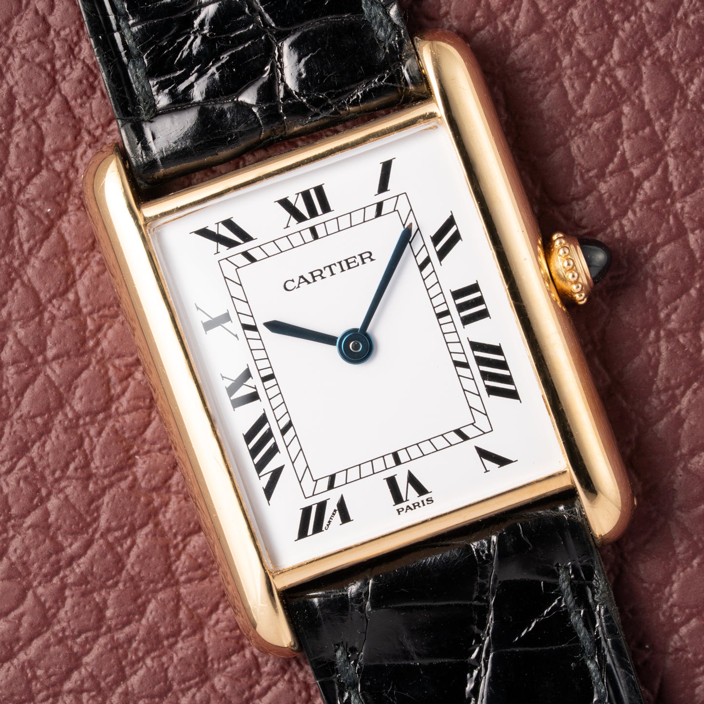 Cartier Tank Louis Paris Dial 18K Ref. 78086 with box and booklets from the 1980s