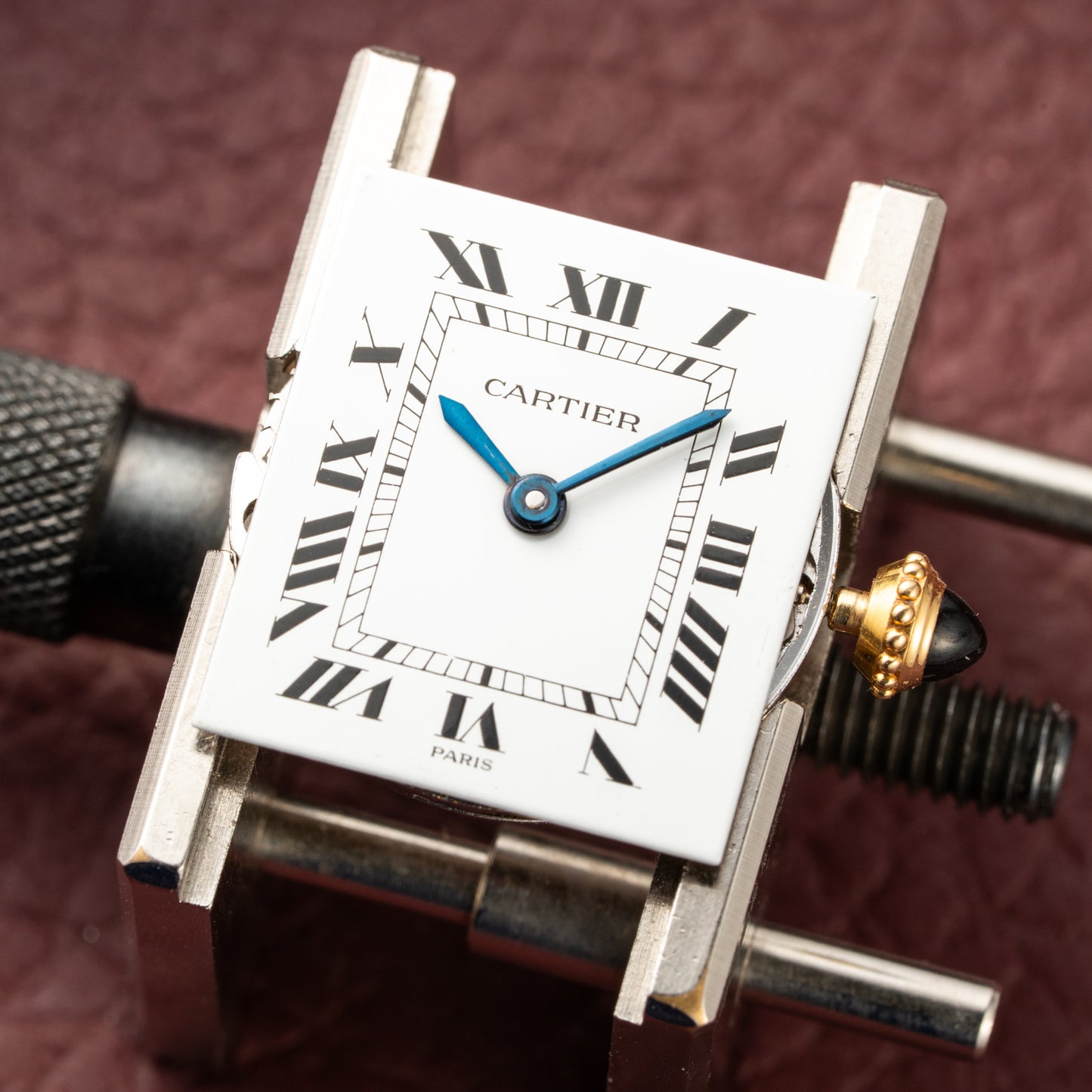 Cartier Tank Louis Paris Dial 18K Yellow Gold PM Ref 78087 from 1980s