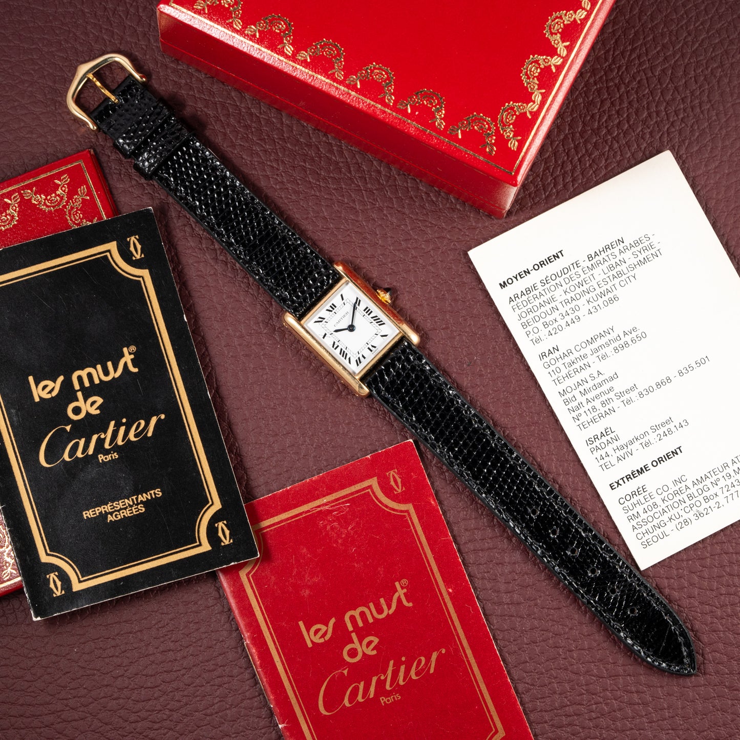 Cartier Tank Louis Paris Dial 18K Yellow Gold PM Ref 78087 from 1980s