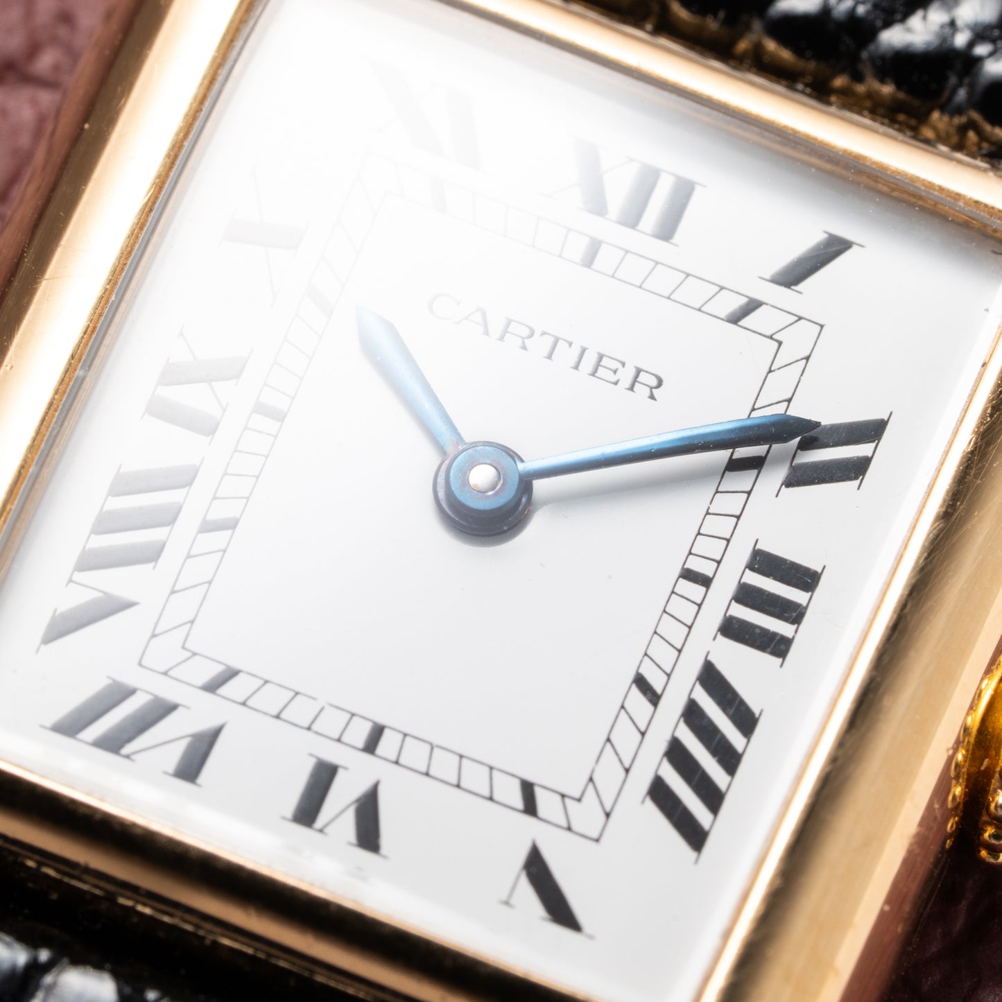Cartier Tank Louis Paris Dial 18K Yellow Gold PM Ref 78087 from 1980s