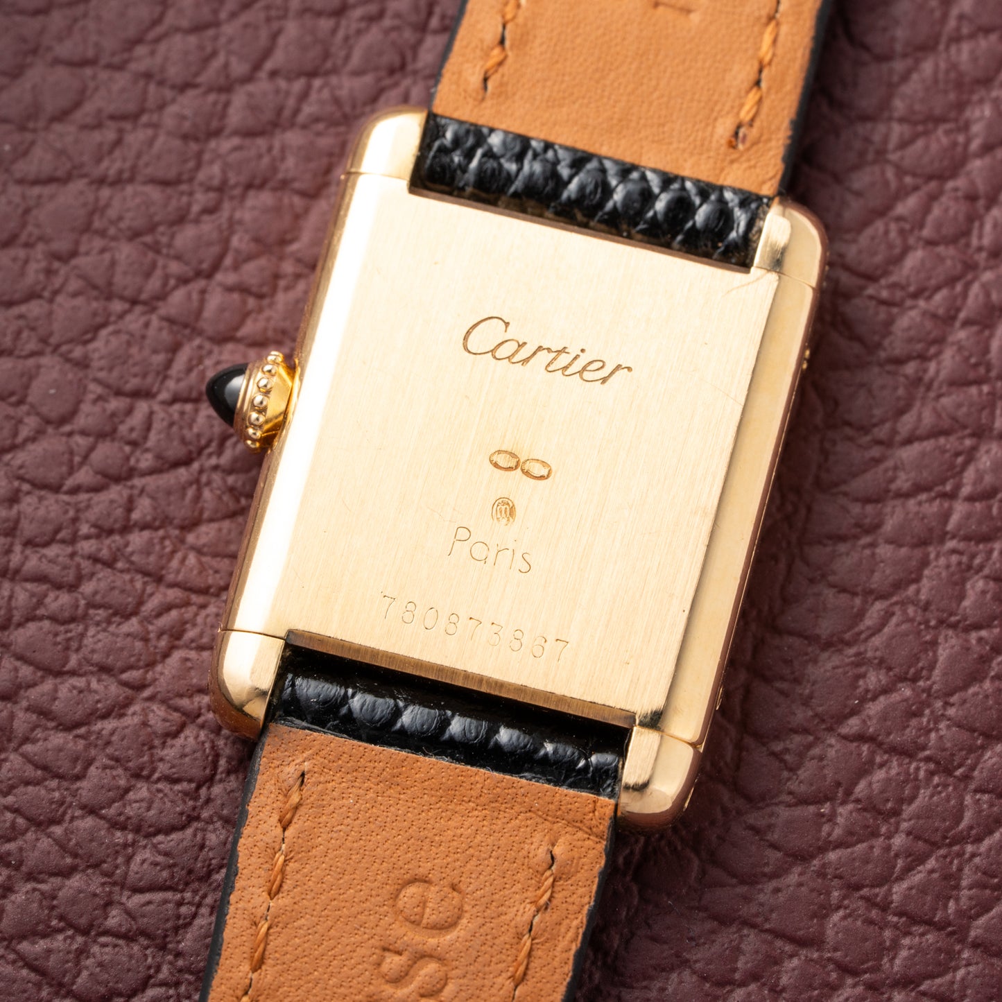 Cartier Tank Louis Paris Dial 18K Yellow Gold PM Ref 78087 from 1980s