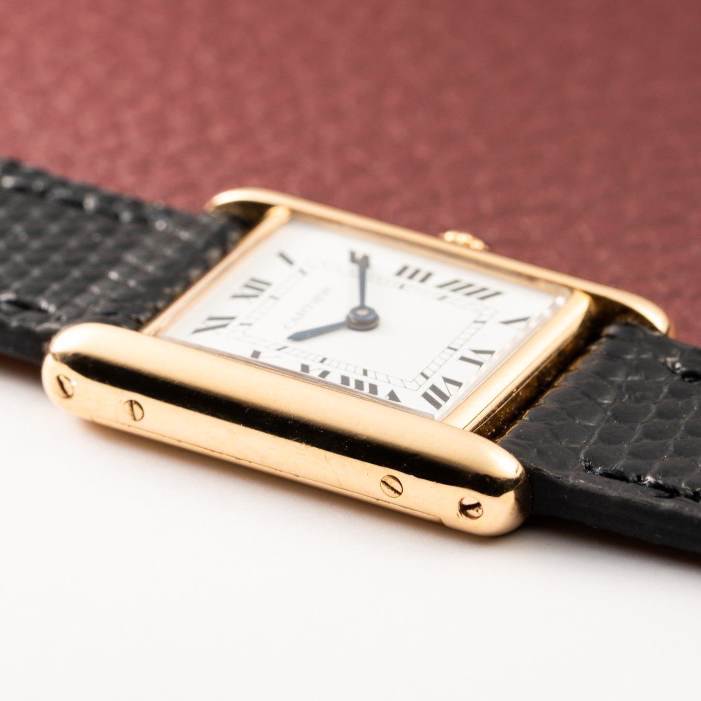 Cartier Tank Louis Paris Dial 18K Yellow Gold PM Ref 78087 from 1980s