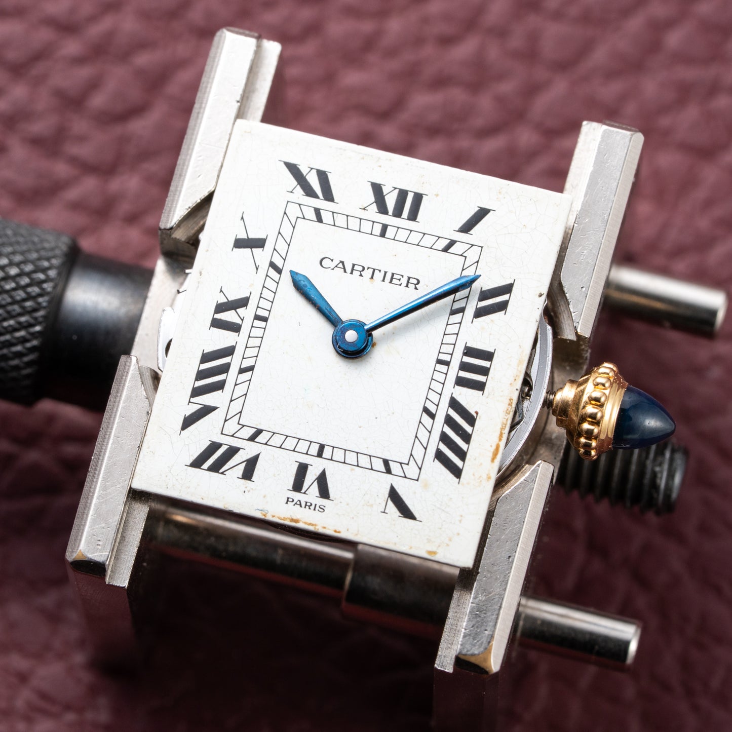 Cartier Tank Louis Paris Dial 18K Yellow Gold PM Ref 78087 from 1980s