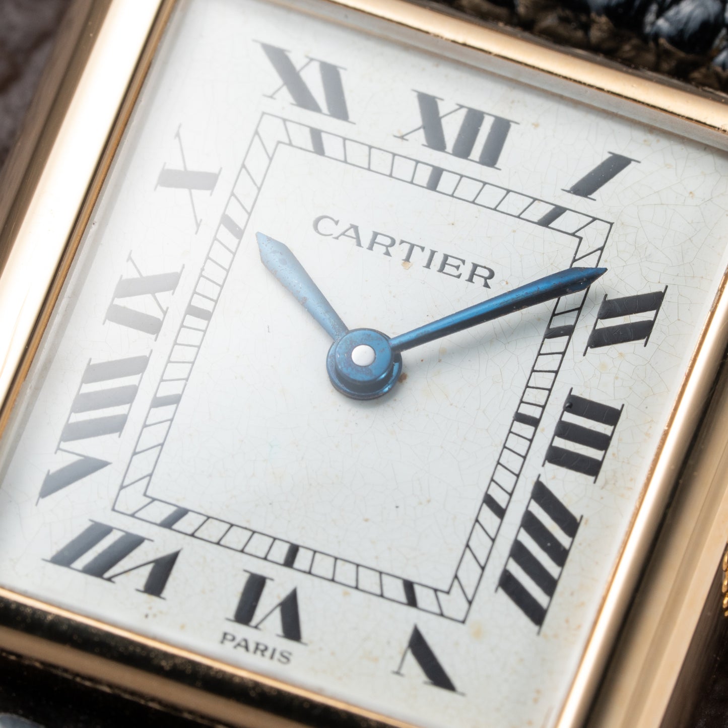 Cartier Tank Louis Paris Dial 18K Yellow Gold PM Ref 78087 from 1980s