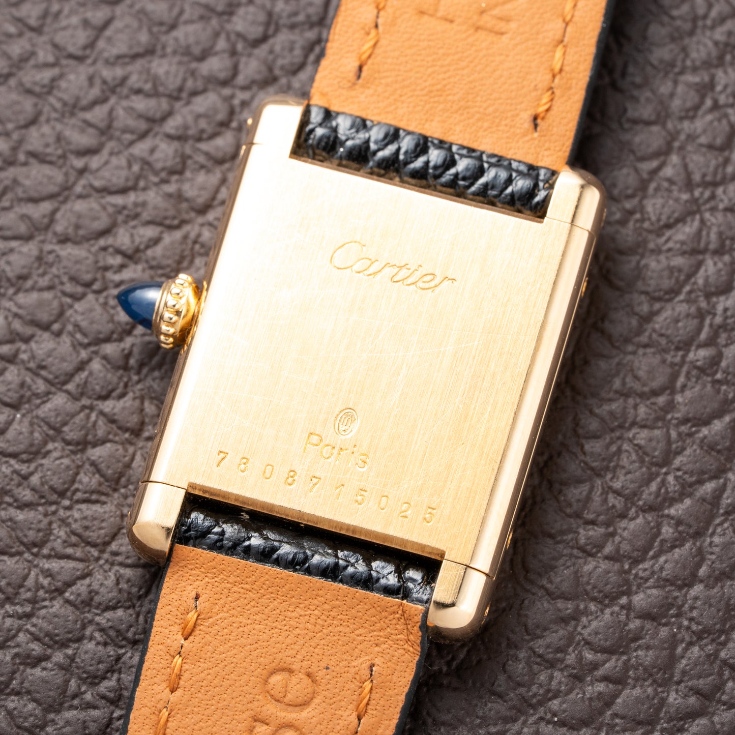 Cartier Tank Louis Paris Dial 18K Yellow Gold PM Ref 78087 from 1980s