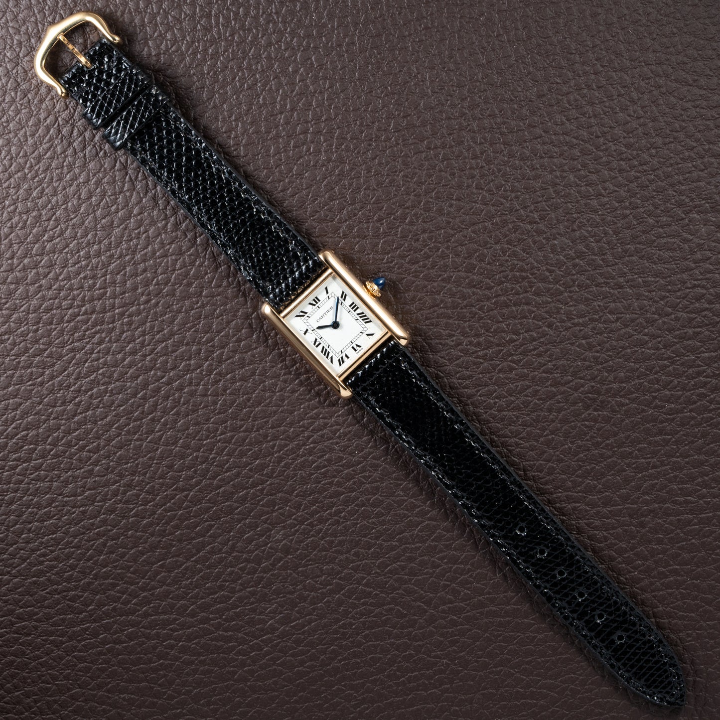 Cartier Tank Louis Paris Dial 18K Yellow Gold PM Ref 78087 from 1980s