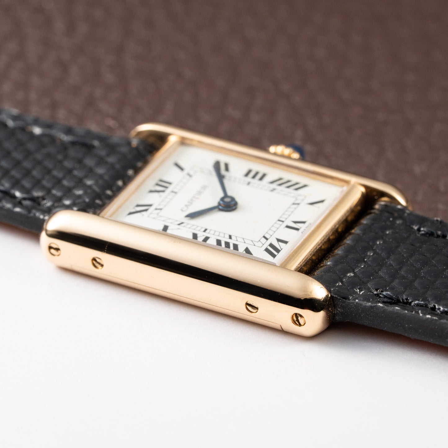 Cartier Tank Louis Paris Dial 18K Yellow Gold PM Ref 78087 from 1980s