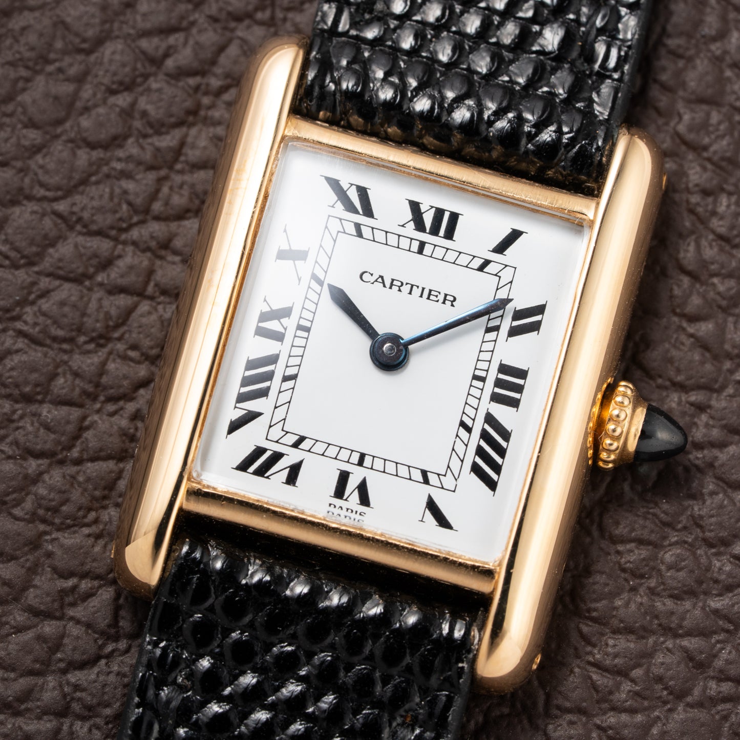 Cartier Tank Louis Paris Dial 18K Yellow Gold PM Ref 78087 from 1980s