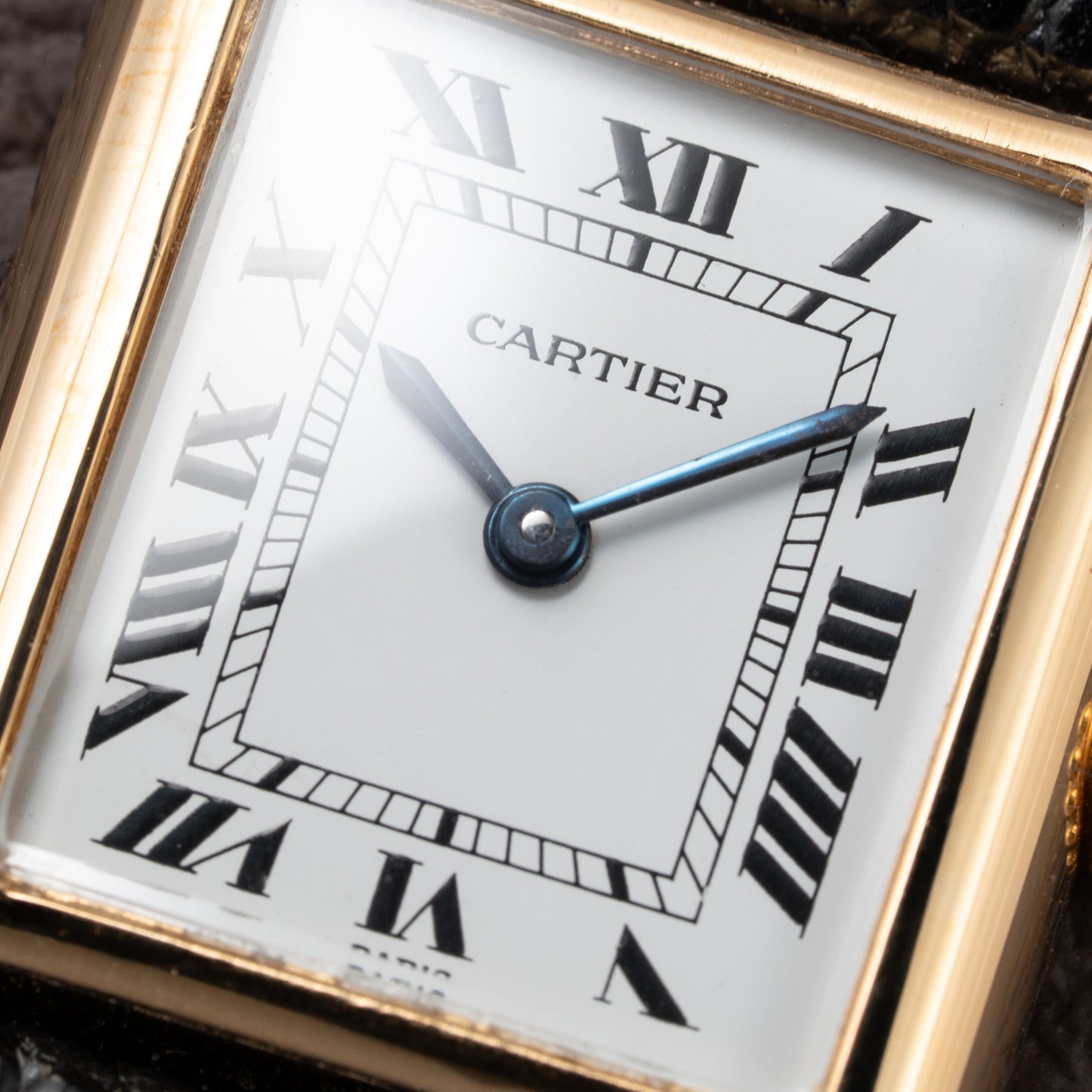 Cartier Tank Louis Paris Dial 18K Yellow Gold PM Ref 78087 from 1980s