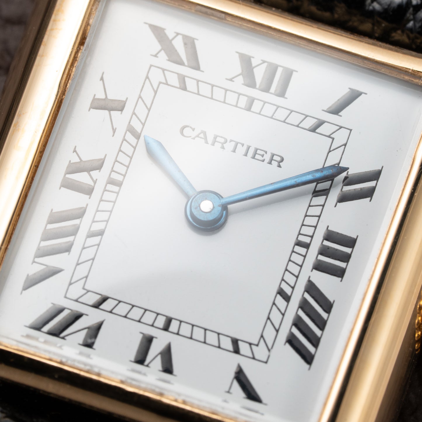 Cartier Tank Louis Paris Dial 18K Yellow Gold PM Ref 78087 from 1980s