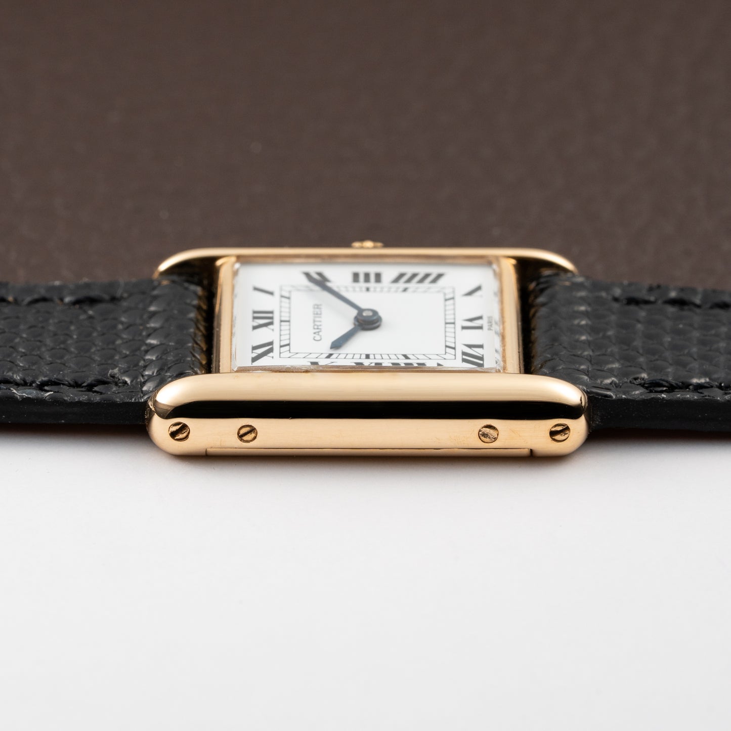 Cartier Tank Louis Paris Dial 18K Yellow Gold PM Ref 78087 from 1980s