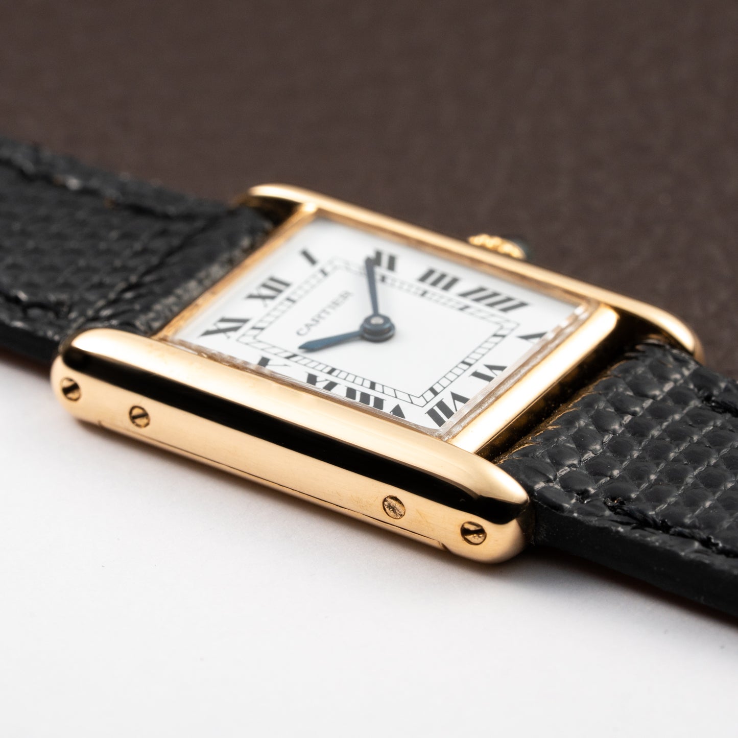 Cartier Tank Louis Paris Dial 18K Yellow Gold PM Ref 78087 from 1980s