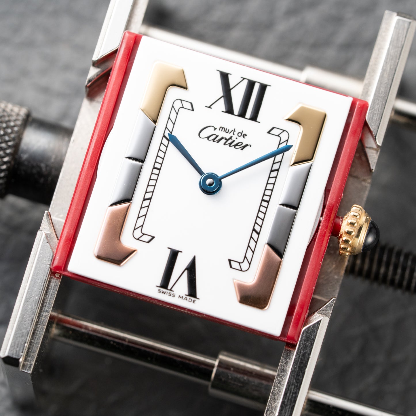 Cartier Must de Tank Vermeil Trinity Dial Reference 590005