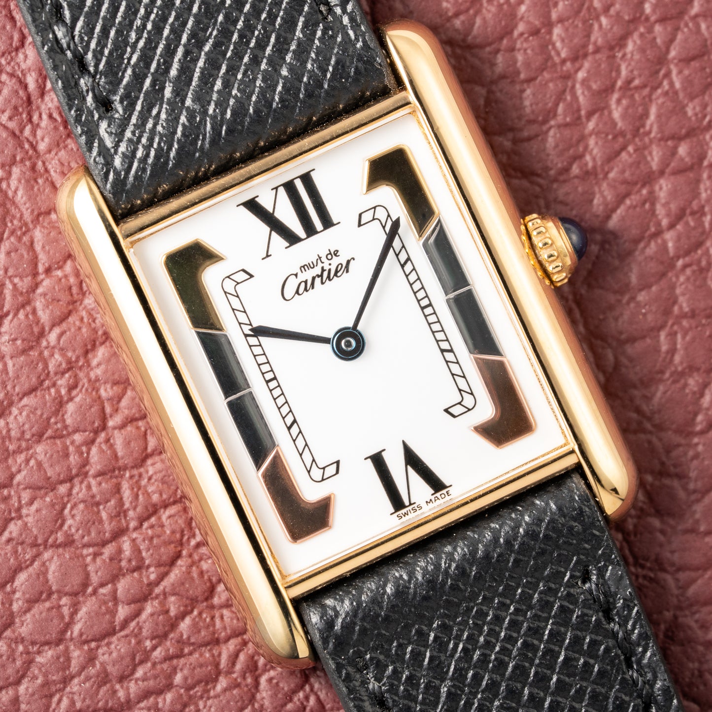 Cartier Must de Tank Vermeil Trinity Dial Reference 590005