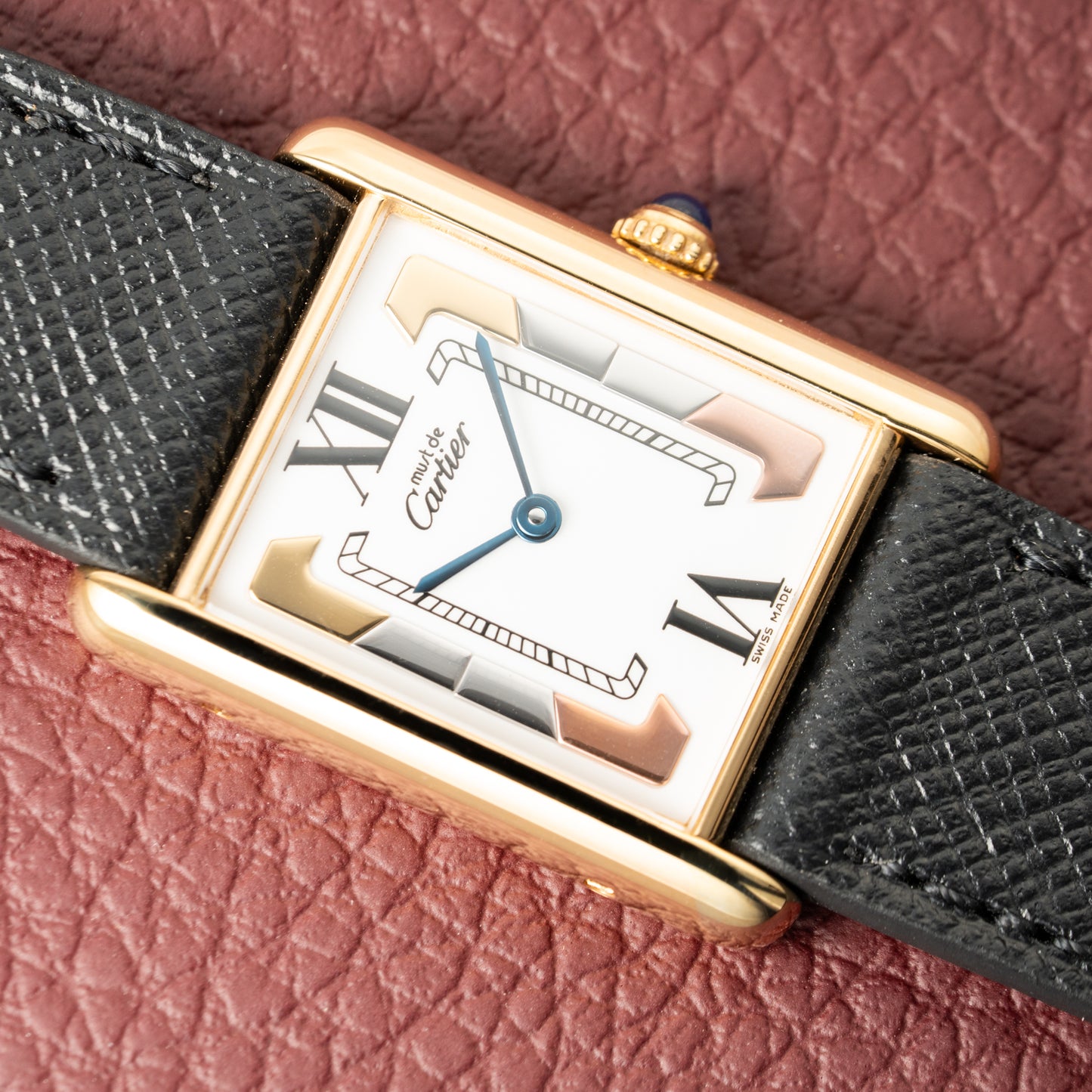 Cartier Must de Tank Vermeil Trinity Dial Reference 590005