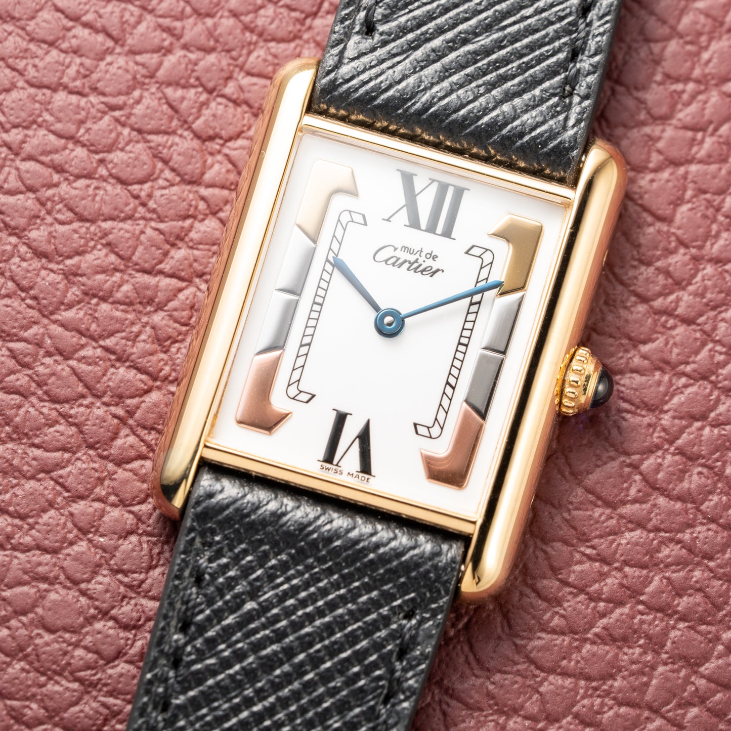 Cartier Must de Tank Vermeil Trinity Dial Reference 590005