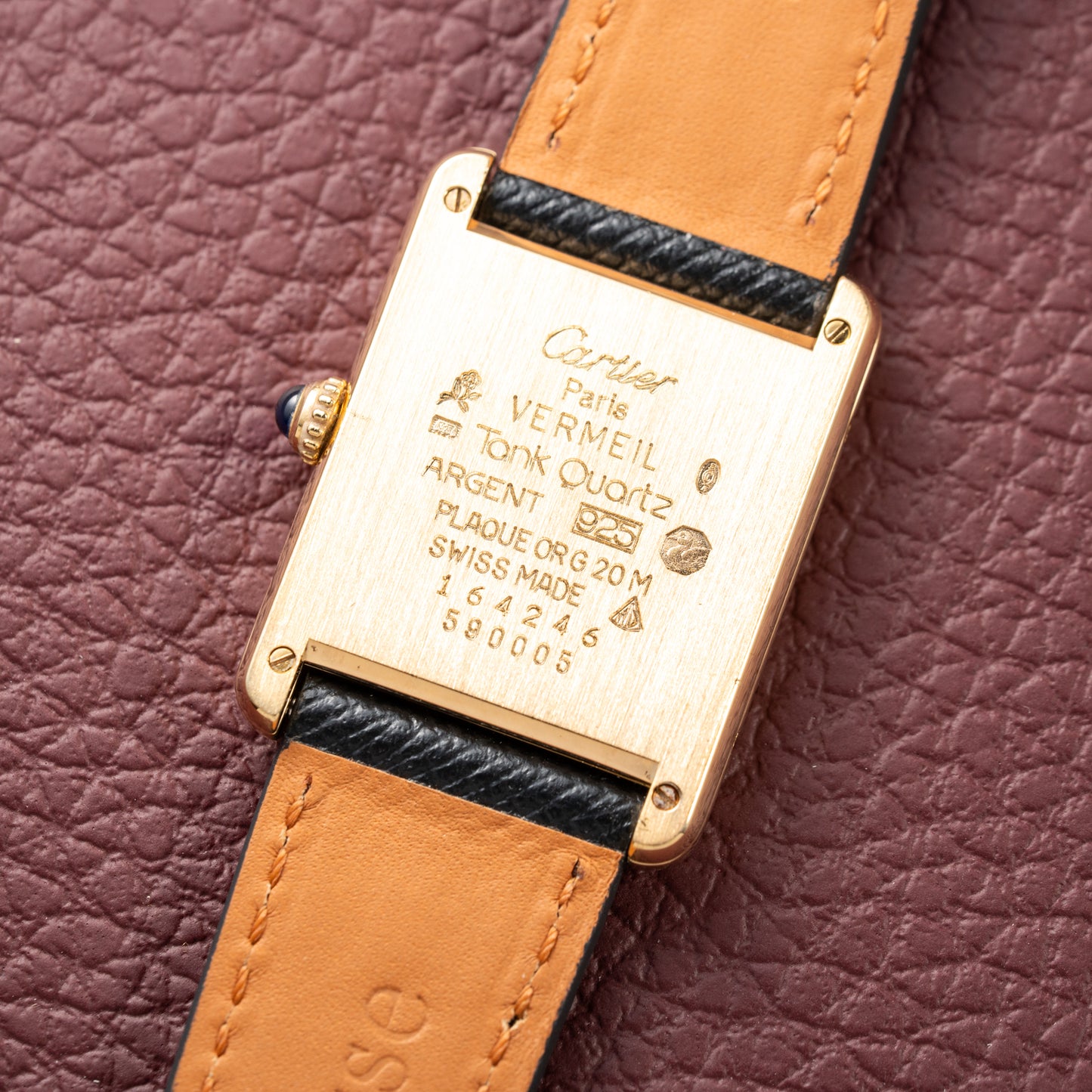 Cartier Must de Tank Vermeil Trinity Dial Reference 590005