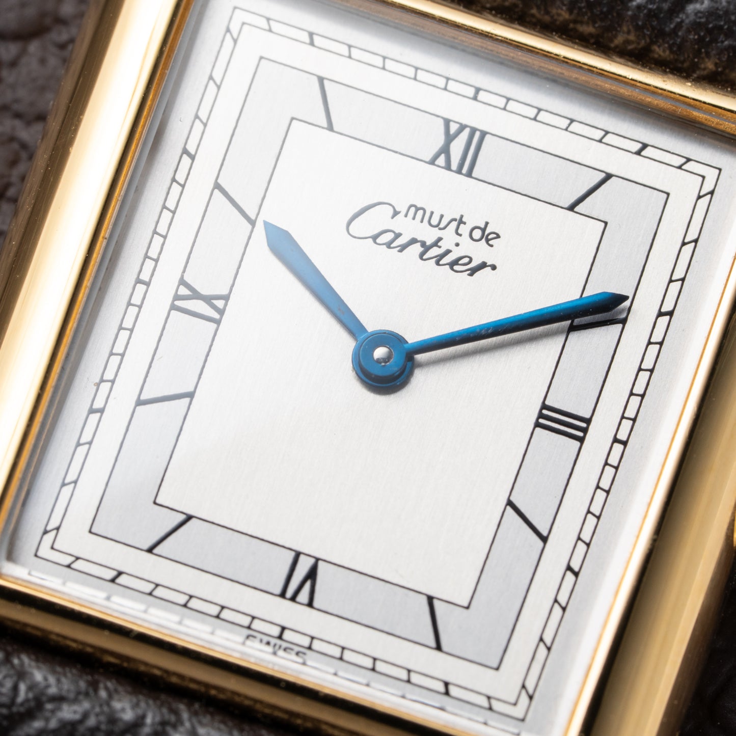 Cartier Tank Must de Vermeil Silver Art Deco Roman Dial GM Reference 6 81006