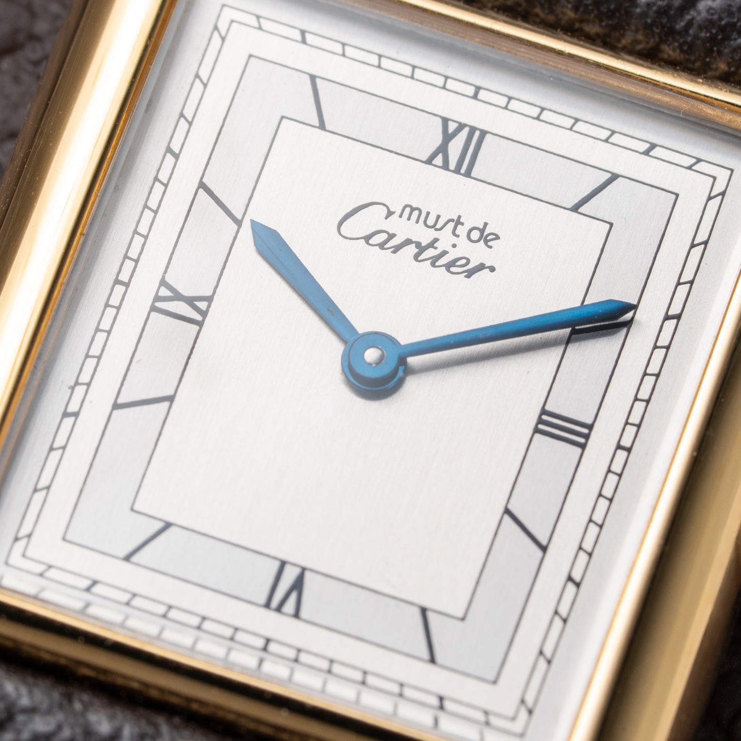 Cartier Tank Must de Vermeil Silver Art Deco Roman Dial GM Reference 6 81006